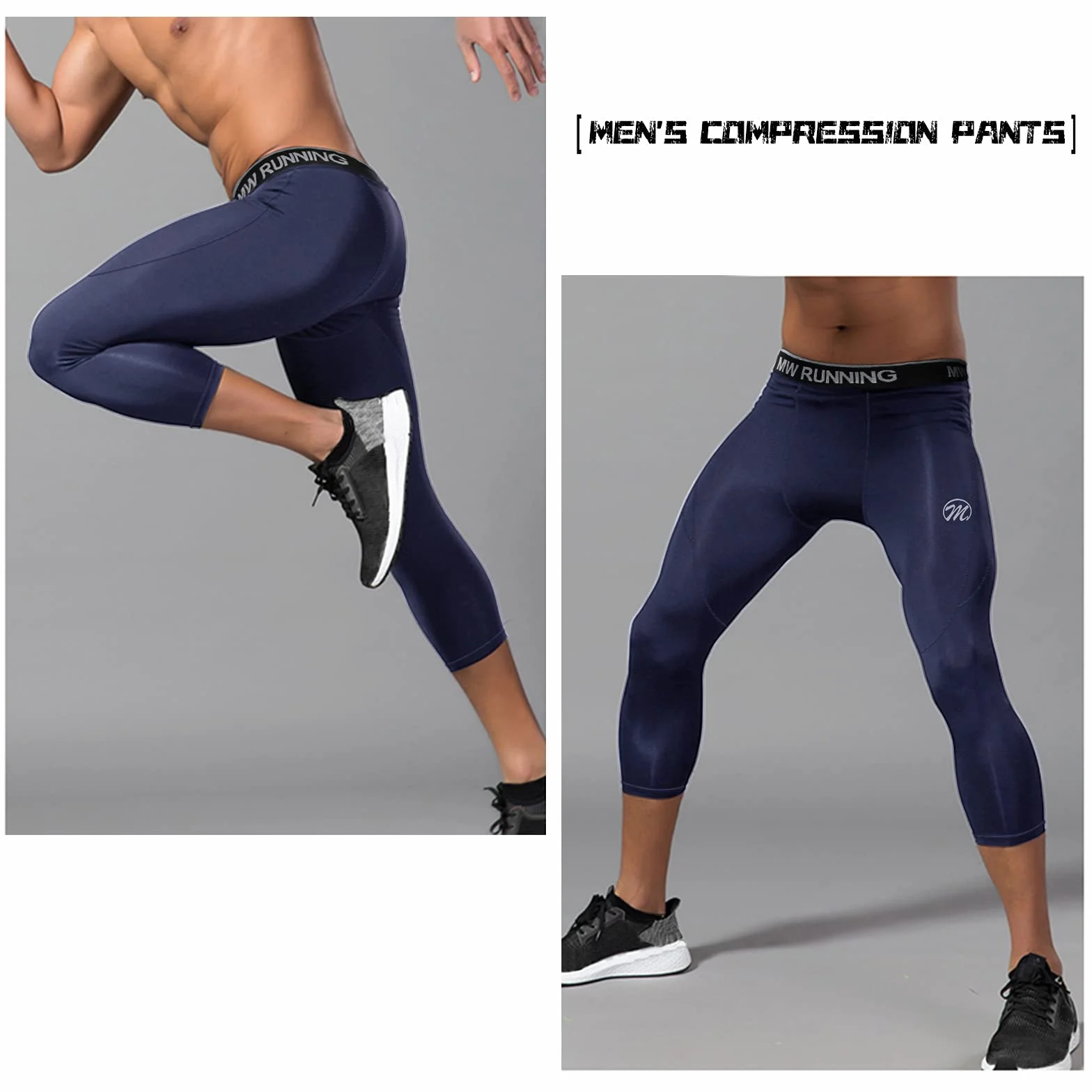 MEETWEE spodnie kompresyjne męskie sportowe legginsy - Legginsy Mężczyźni