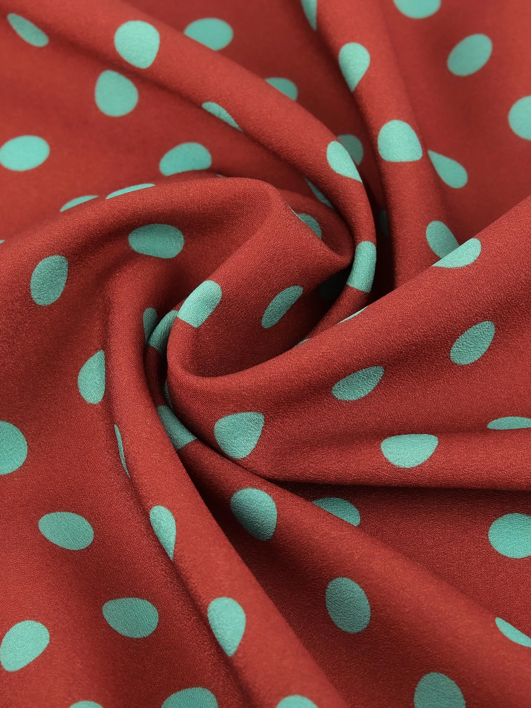 Męska kwadratowa chusta na szyję ze skórzaną pętelką, wielofunkcyjna chusta na głowę, chusta na głowę, bandana, styl vintage, retro, 58 x 58 cm, czerwona w kropki, Czerwony z turkusem w kropki