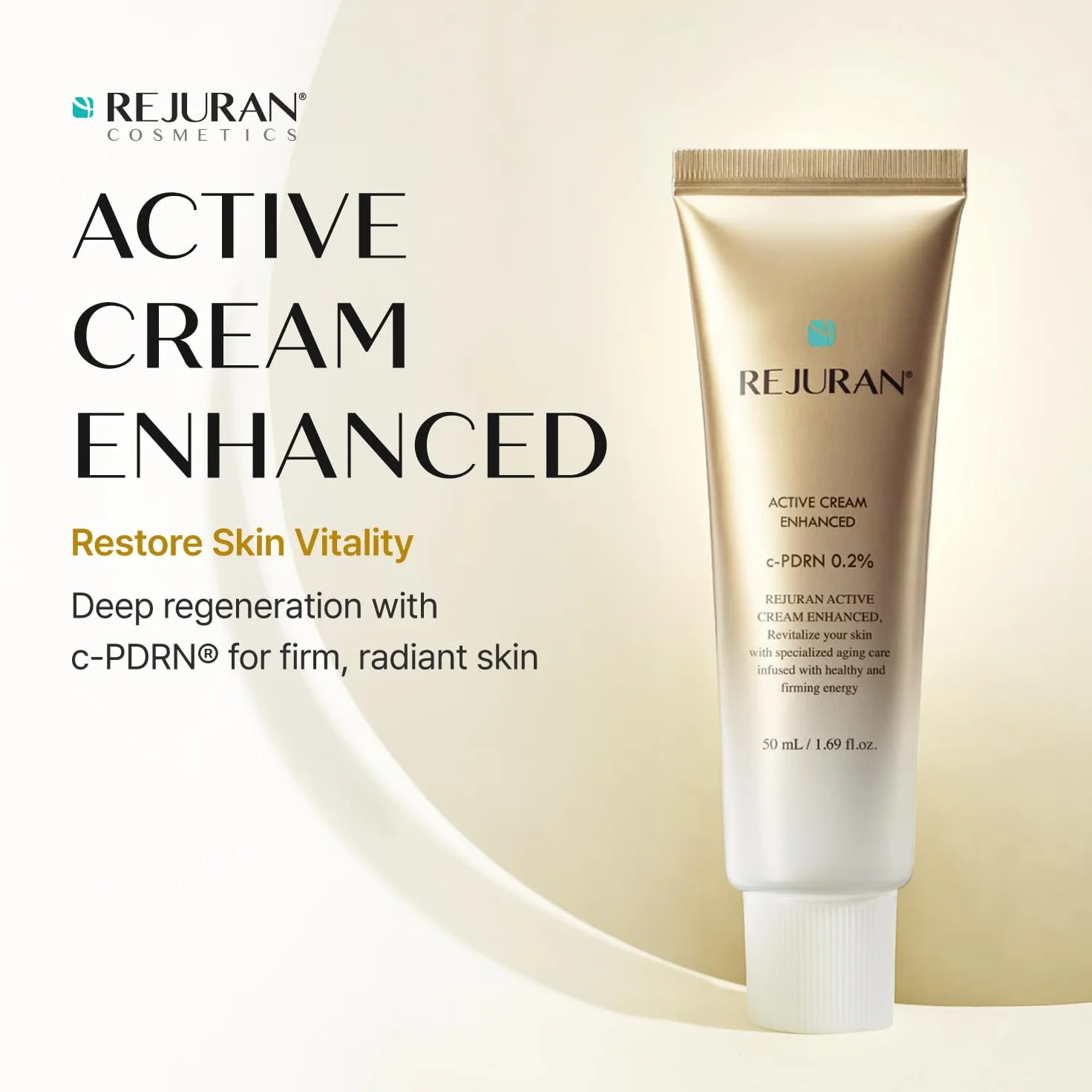 REJURAN Active Cream Enhanced, Dot Pdrn Deep Rejuvenation Salmon Dna Pdrn Krem do Twarzy Zwiększający Kolagen, Elastyczność, Ujędrnienie i Lifting, 1,69 fl oz (50 ml)