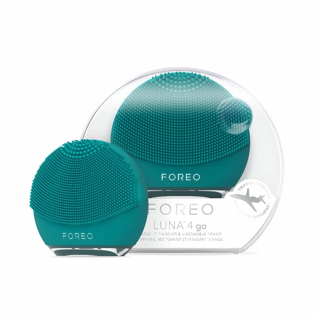 FOREO LUNA 4 go Szczotka do oczyszczania twarzy i ujędrniający masażer twarzy, szczotka do twarzy premium, zwiększa wchłanianie produktów do pielęgnacji skóry, proste akcesoria podróżne do pielęgnacji