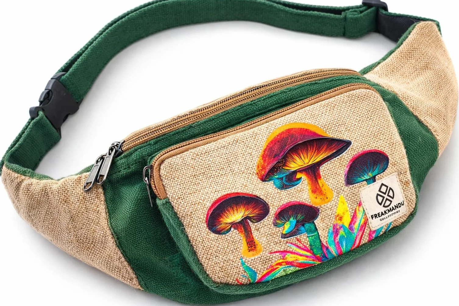 Freakmandu Unisex Konopie Piterek-Biodrowy Pas Biodrowy Torba Crossbody Styl Boho Hippie Ręcznie Saszetki Biodrowe Dla Kobiet Mężczyzn - Waist Fanny Pack