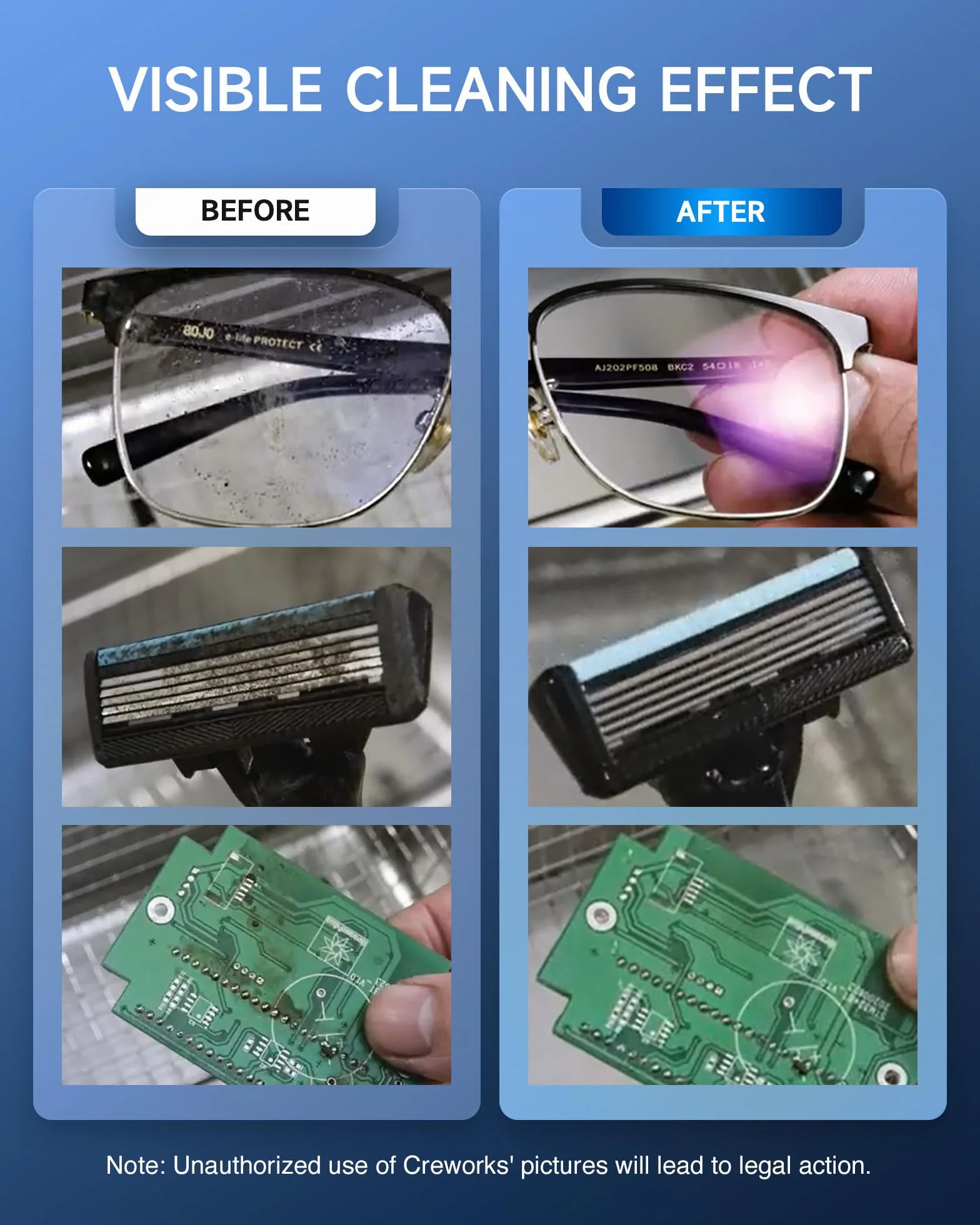 CREWORKS Urządzenie do czyszczenia ultradźwiękowego 2L Urządzenie ultradźwiękowe Czyścik ultradźwiękowy Czyszczenie Ultrasonic Cleaner z wewnętrznym koszem, ogrzewaniem i cyfrowym timerem do okularów