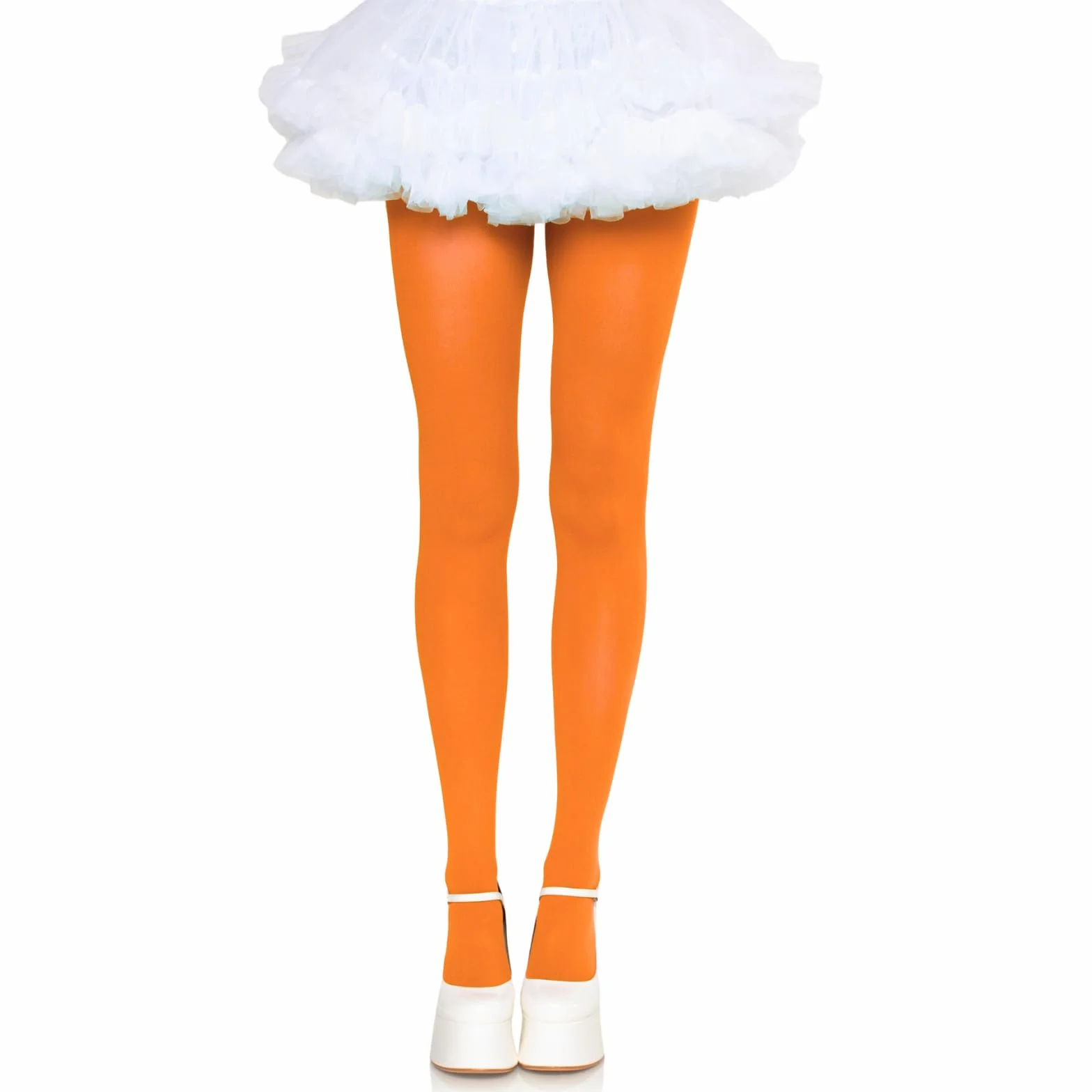 LEG AVENUE 7300 - Nylon opaque pantyhose rozmiar uniwersalny (pomarańczowy)