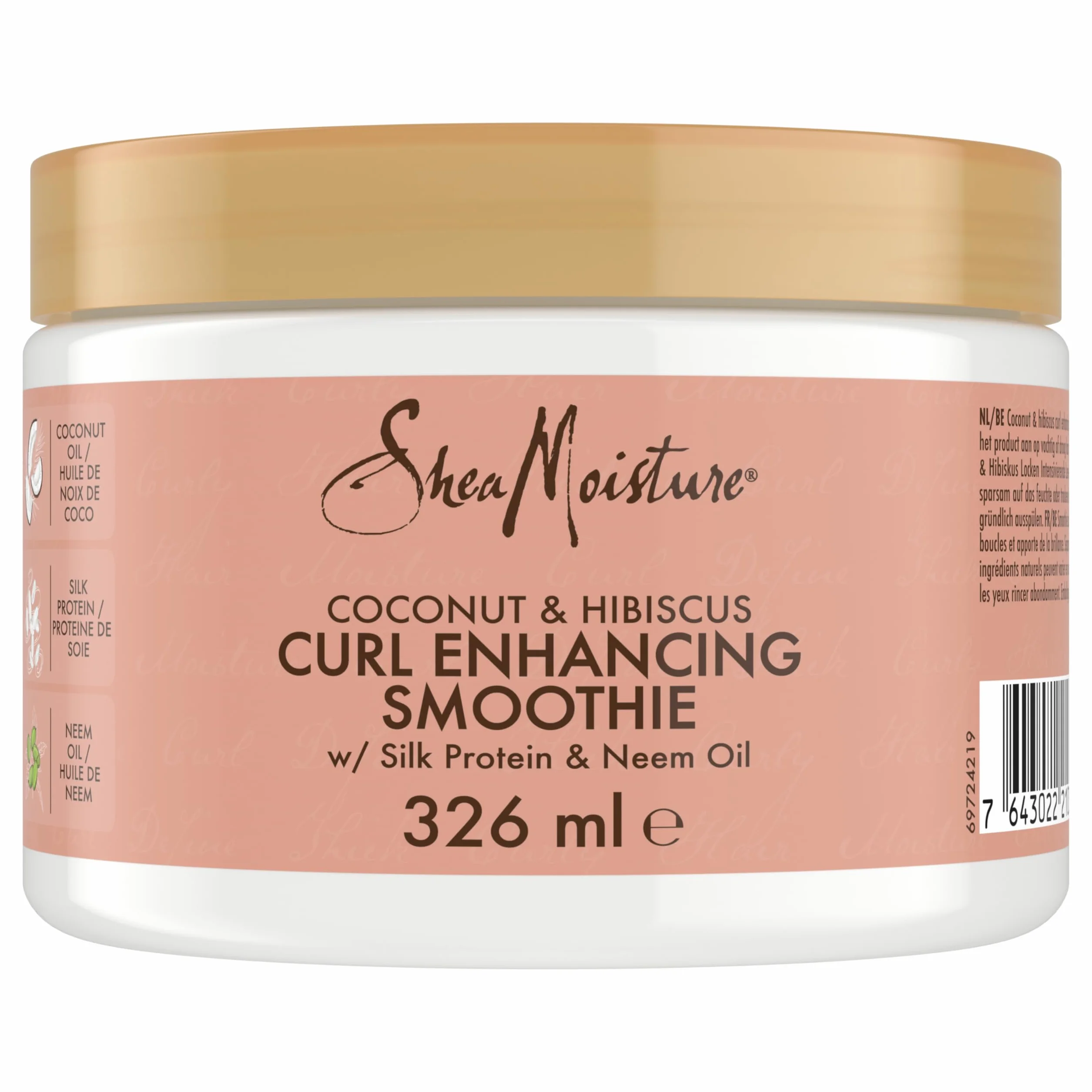 SheaMoisture Krem stylizujacy Curl Enhancing Smoothie do grubych, kręconych włosów Coconut & Hibiscus stylizujący krem bez spłukiwania nie zawiera silikonów ani siarczanów 326 ml