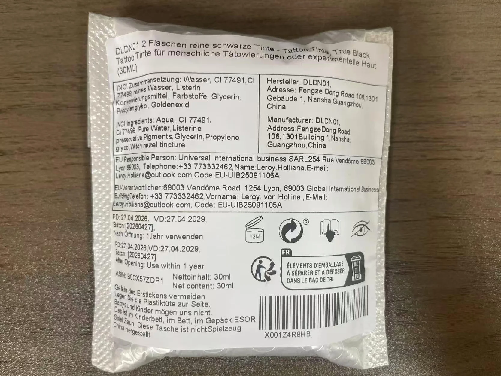 UMIKAkitchen 2 butelki czystego czarnego tuszu – tusz do tatuażu, tusz do tatuażu True Black do ludzkich tatuaży lub skóry eksperymentalnej (30 ml)