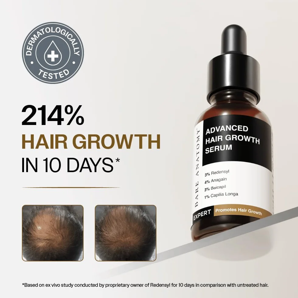 Bare Anatomy Zaawansowane serum na porost włosów 3% Redensyl 4% ponownie 3% baicapil rozmaryn biotyna