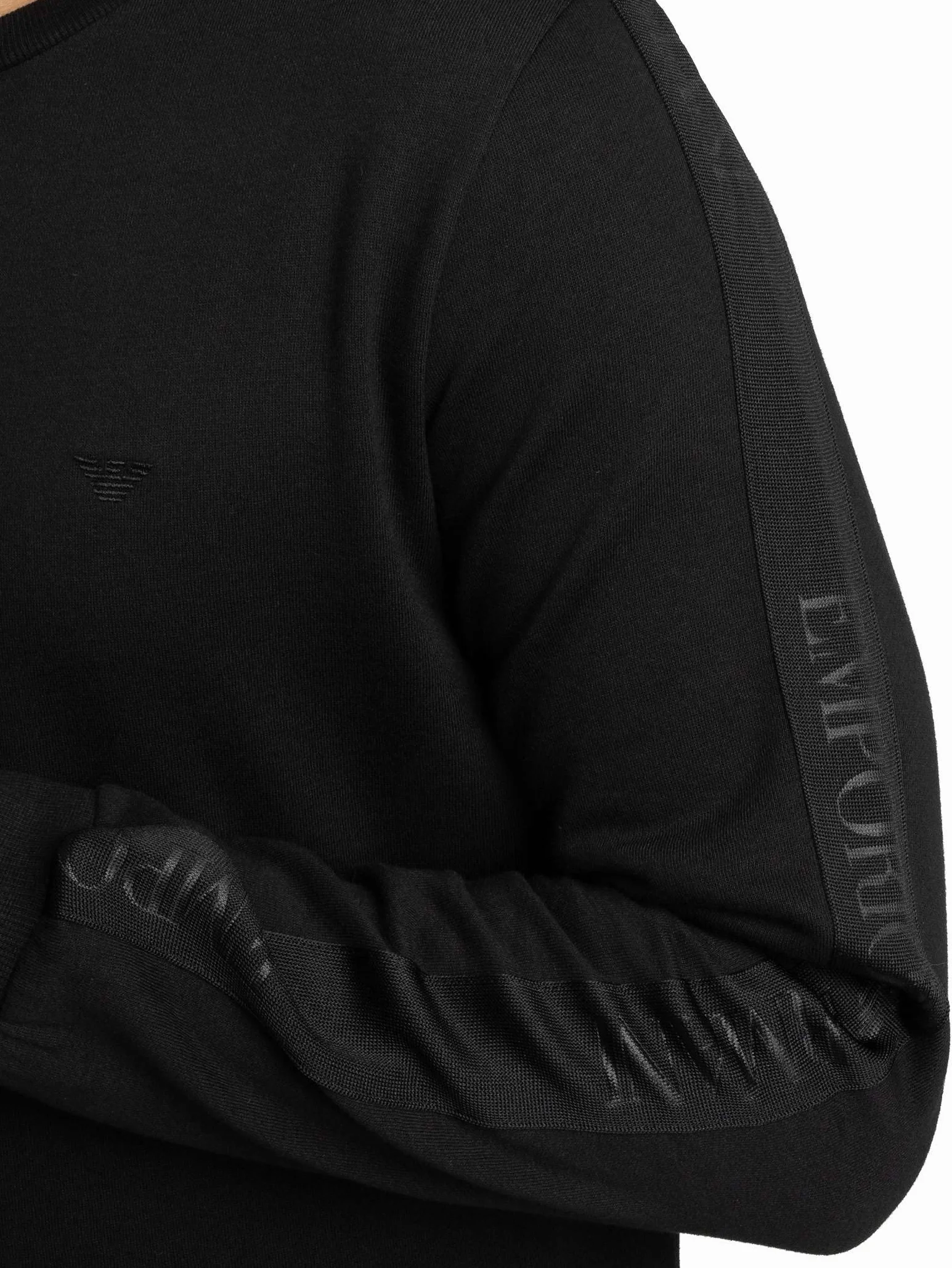 EMPORIO ARMANI Męski dres typu basic frotte, czarny, rozmiar M, Czarny, M