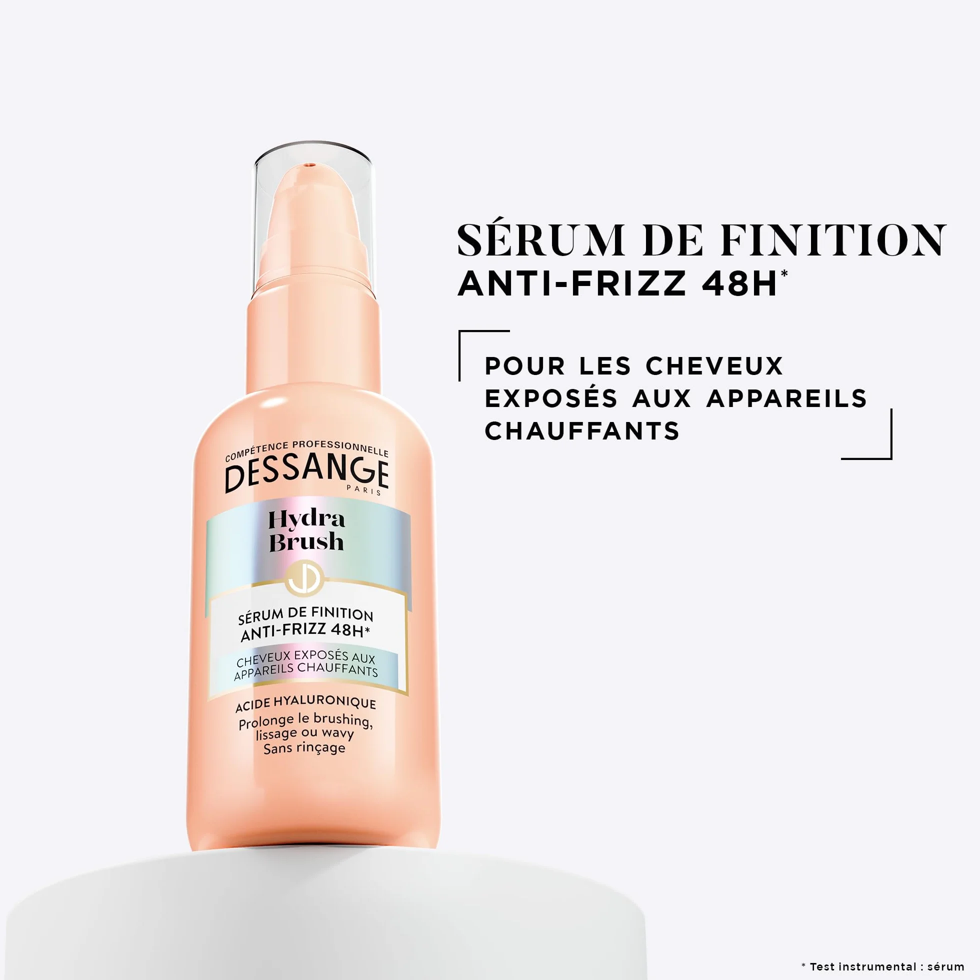 DESSANGE - Zestaw nawilżający i dyscyplinujący Hydra Brush - Dyscyplinujący szampon + Termoprotekcyjne mleko do Brushingu + 48H* Anti -Frizz Finish Serum - Formuła wzbogacona kwasem hialuronowym*
