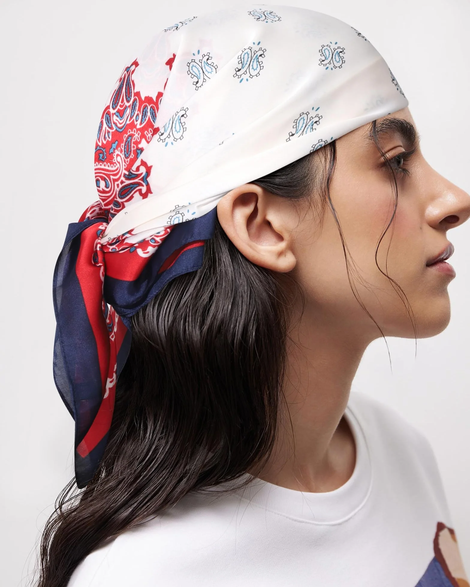 WELROG Chustka damska na lato, 68 x 68 cm, jedwabna bandana, chusta na głowę, kwadratowa chusta dla kobiet, satynowa chusta do włosów, akcesoria do włosów
