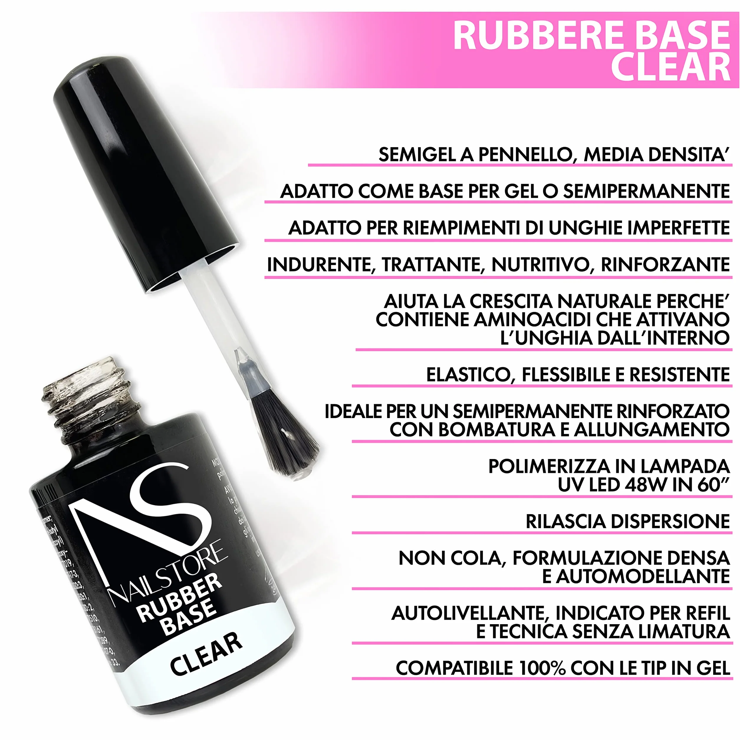 Przezroczysta baza Rubber do paznokci wzmacniająca naturalne paznokcie żelowa samopoziomująca