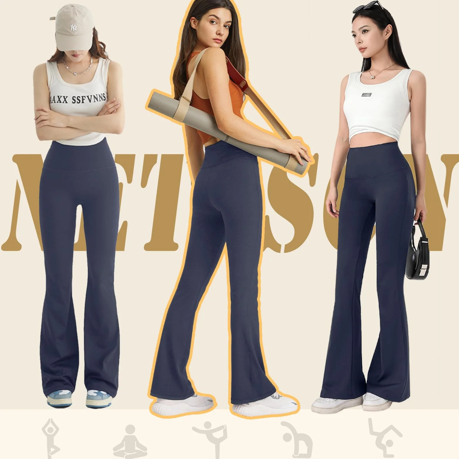 Damskie spodnie do jogi spodnie z wysokim stanem Legginsy sportowe Push Up Fared Legginsy damskie siłownia fitness taniec na co dzień