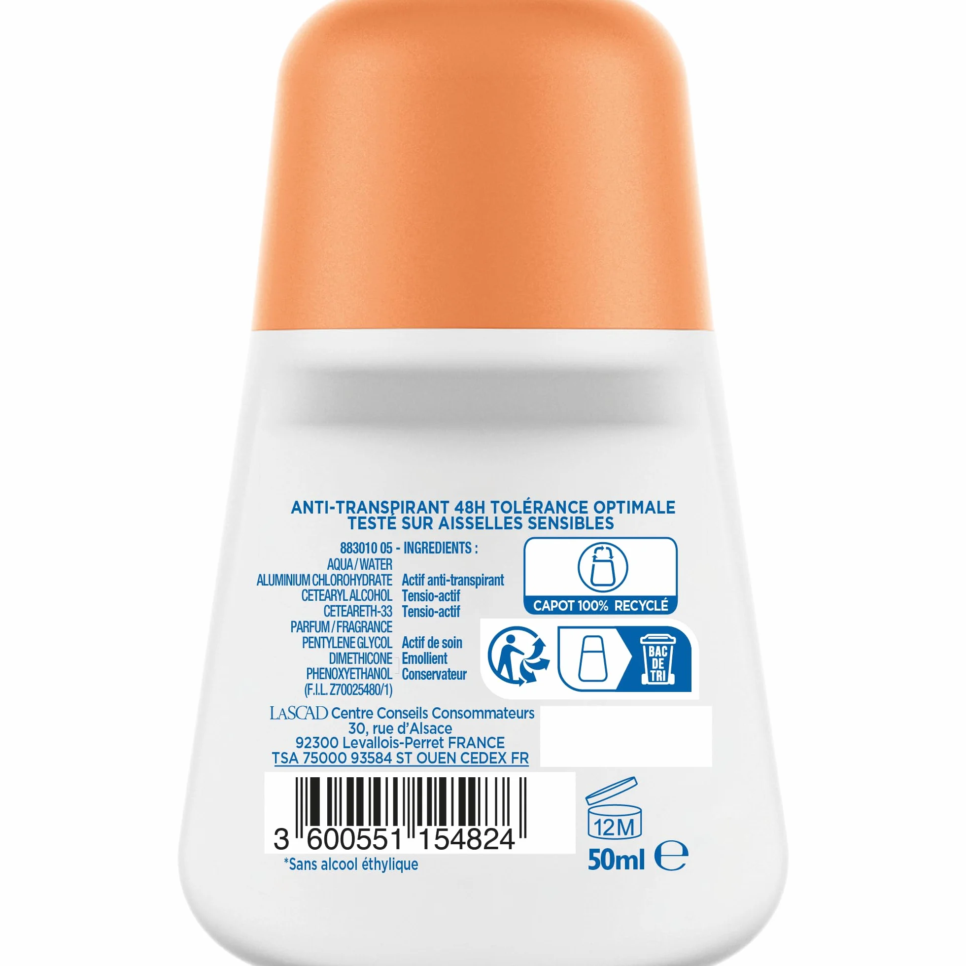 Mixa Antyperspiracyjna kulka 48H Optymalna tolerancja