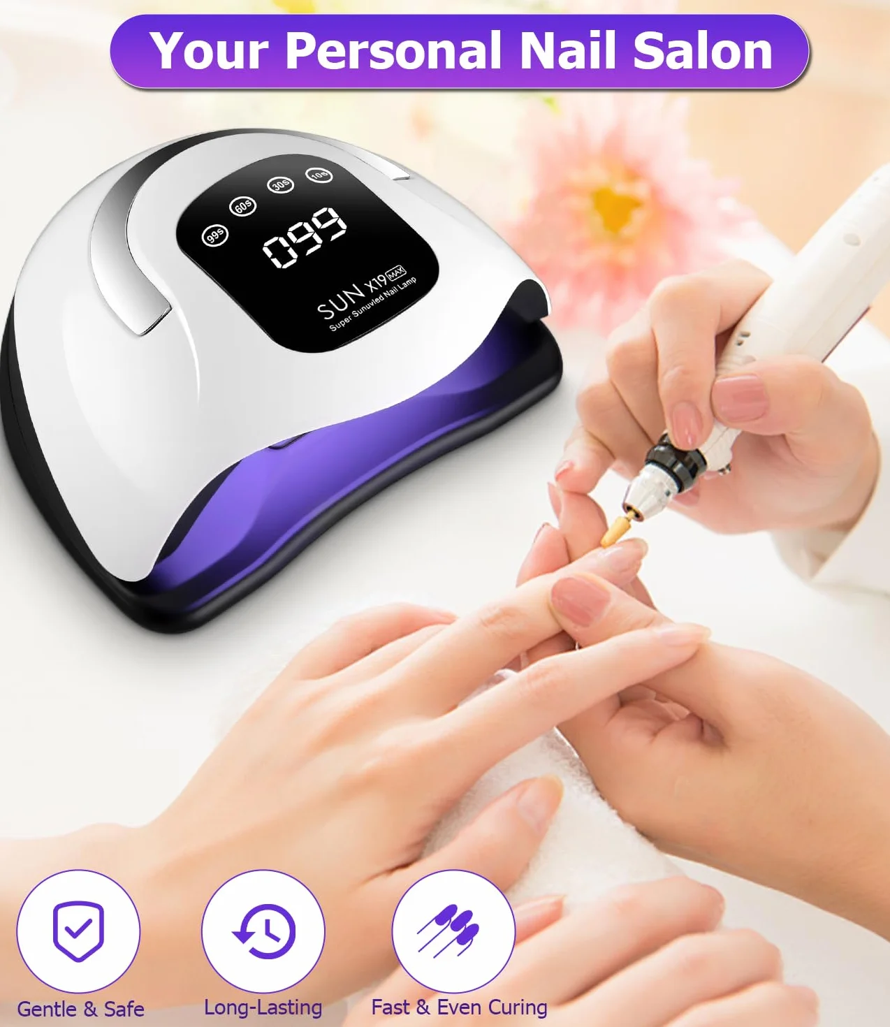 Lampa UV do paznokci 320W LED 72 diody czujnik ruchu 4 timery wyświetlacz cyfrowy do manicure pedicure