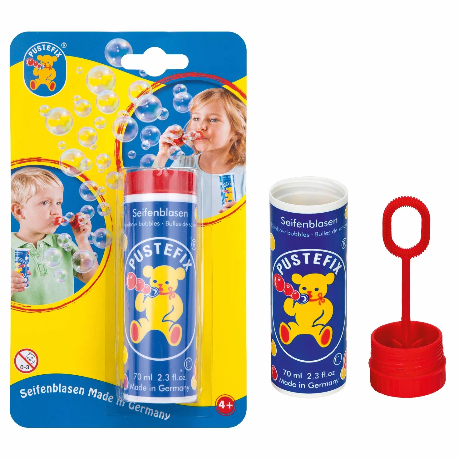PUSTEFIX 420869360 bańki mydlane duże opakowanie 70 ml kolorowe bańki na wesele, urodziny dziecka, do urzędu stanu cywilnego, na wieczór panieński, duże bańki mydlane dla dzieci i dorosłych, 1 puszka