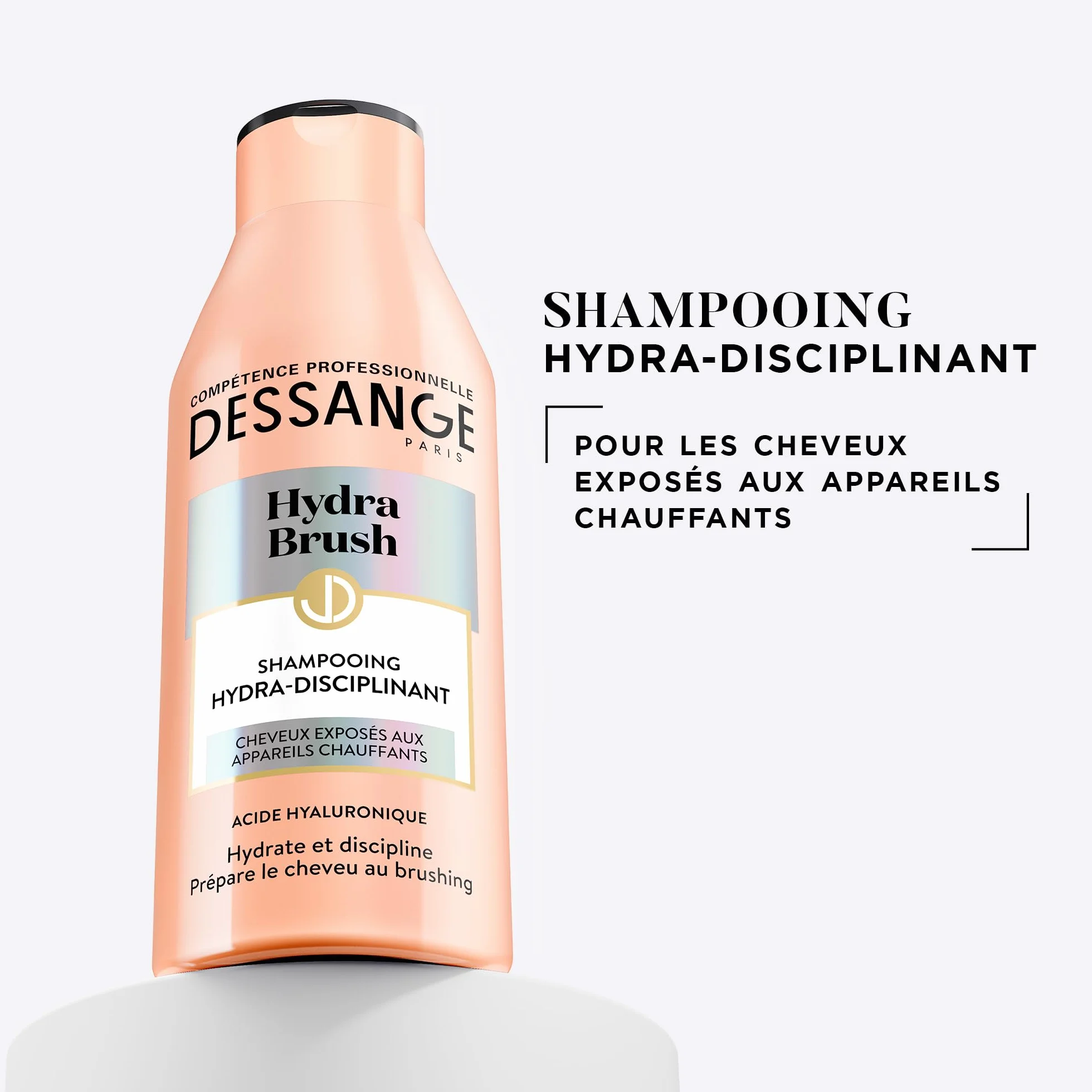 DESSANGE - Zestaw nawilżający i dyscyplinujący Hydra Brush - Dyscyplinujący szampon + Termoprotekcyjne mleko do Brushingu + 48H* Anti -Frizz Finish Serum - Formuła wzbogacona kwasem hialuronowym*