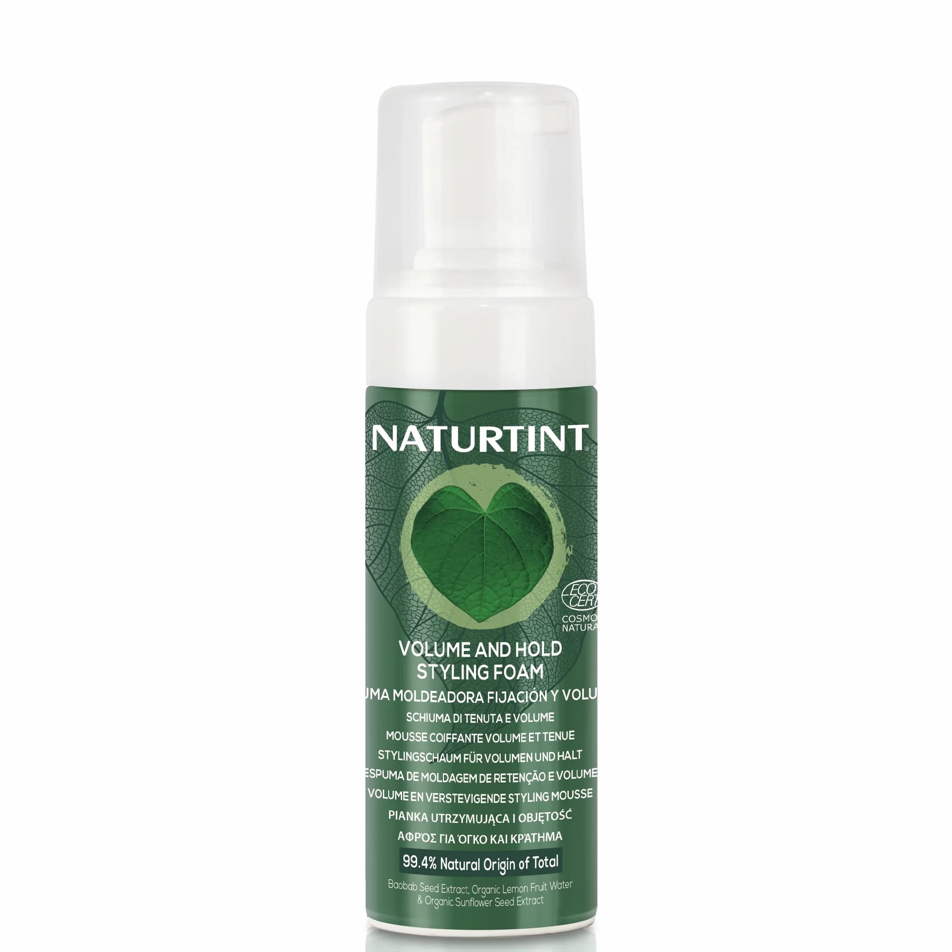 Naturetint Eco Forming Foam - Naprawy i chroni zewnętrzne agresje, 99% naturalnych składników, płynniejszych, elastycznych i mocnych włosów, ekstrakt baobabowy -125 ml