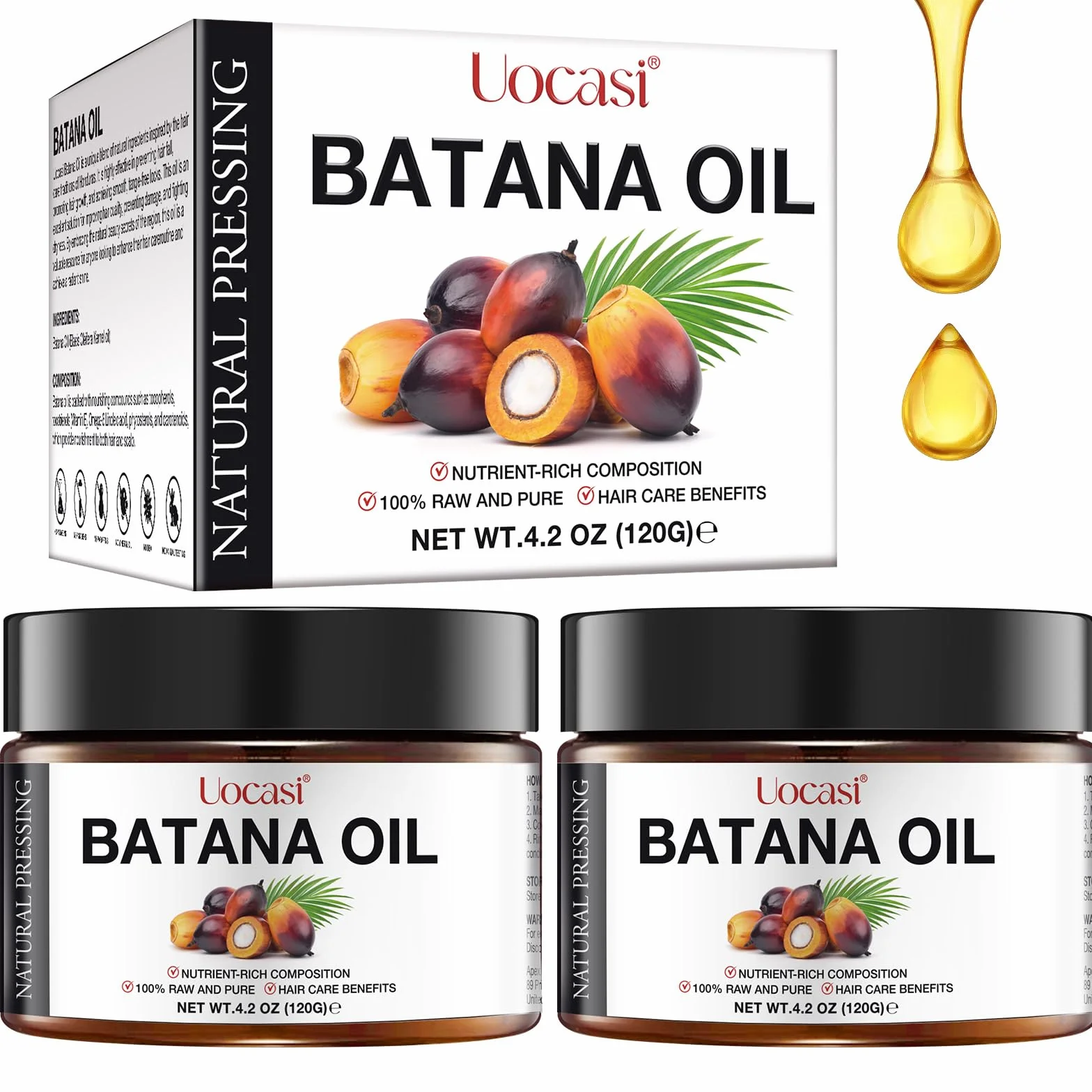 Surowy olej batana 120g naturalny czysty organiczny do wzrostu włosów