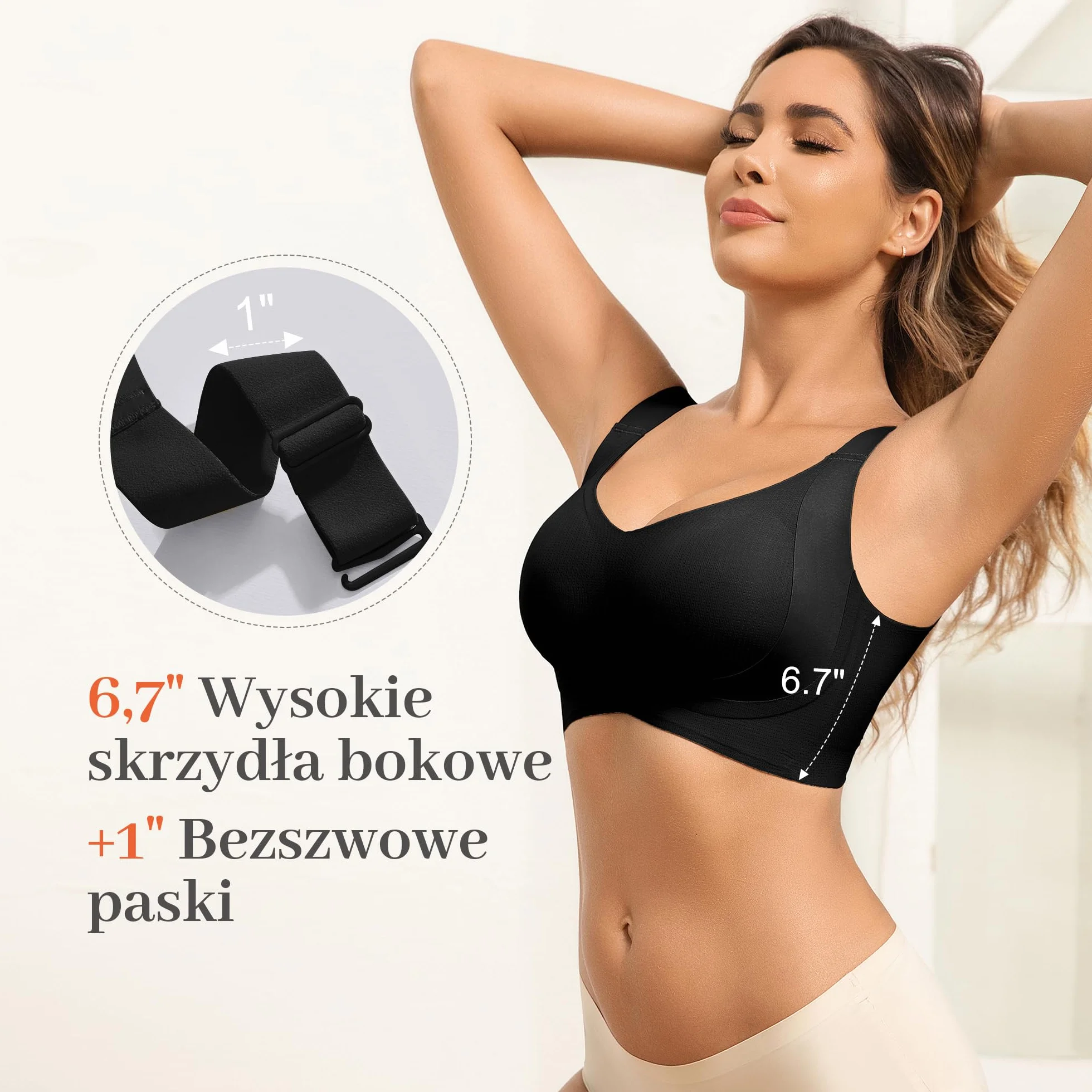 Biustonosz Bezszwowy Damski Push Up Bez Fiszbinów Niewidoczny i Dopasowany, Miękkie i Komfortowe Braletka dla Codzienności