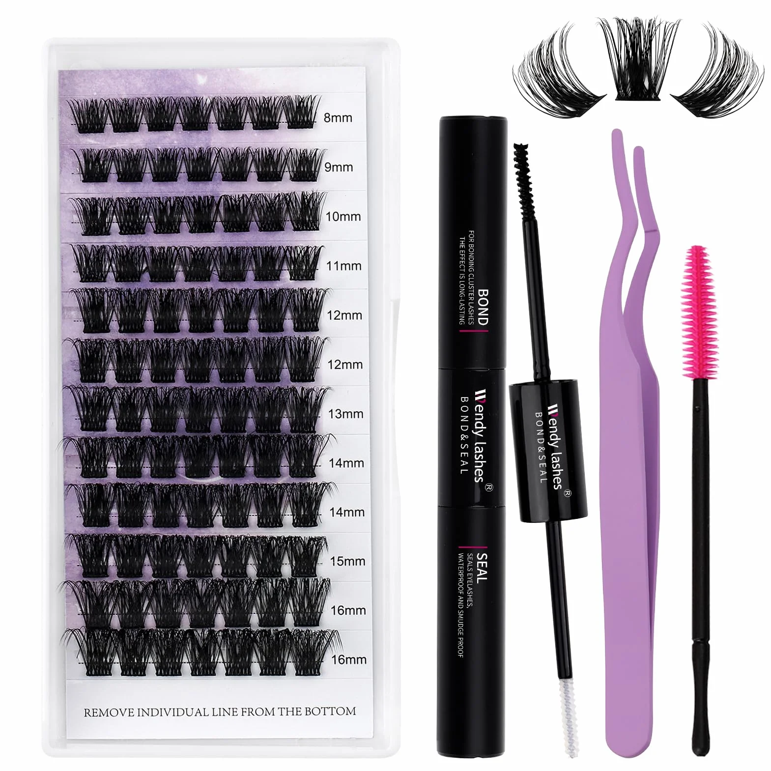 lashes Bond and Seal DIY C3 Cluster Lashes D Curl 8-16mm