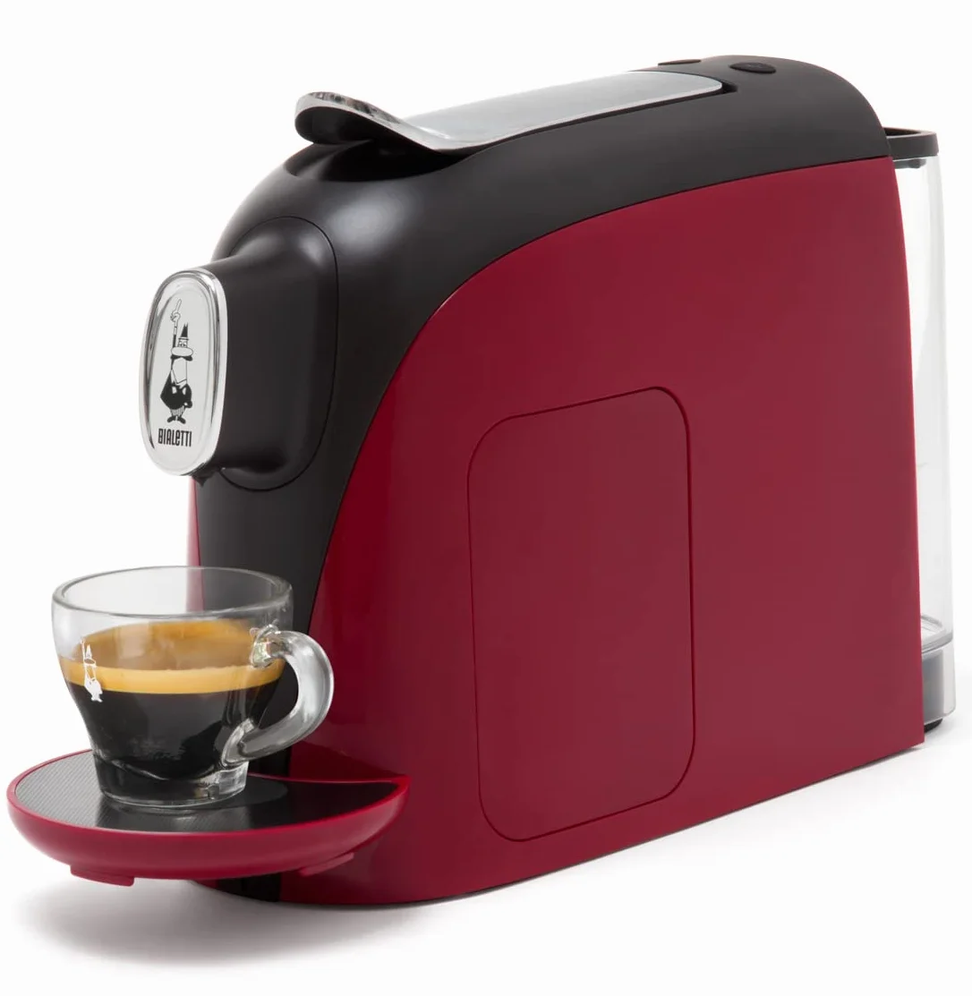 Bialetti Mignon ekspres do kawy Espresso w zestawie 32 kapsułki, działa wyłącznie z kapsułkami Bialetti, czerwony
