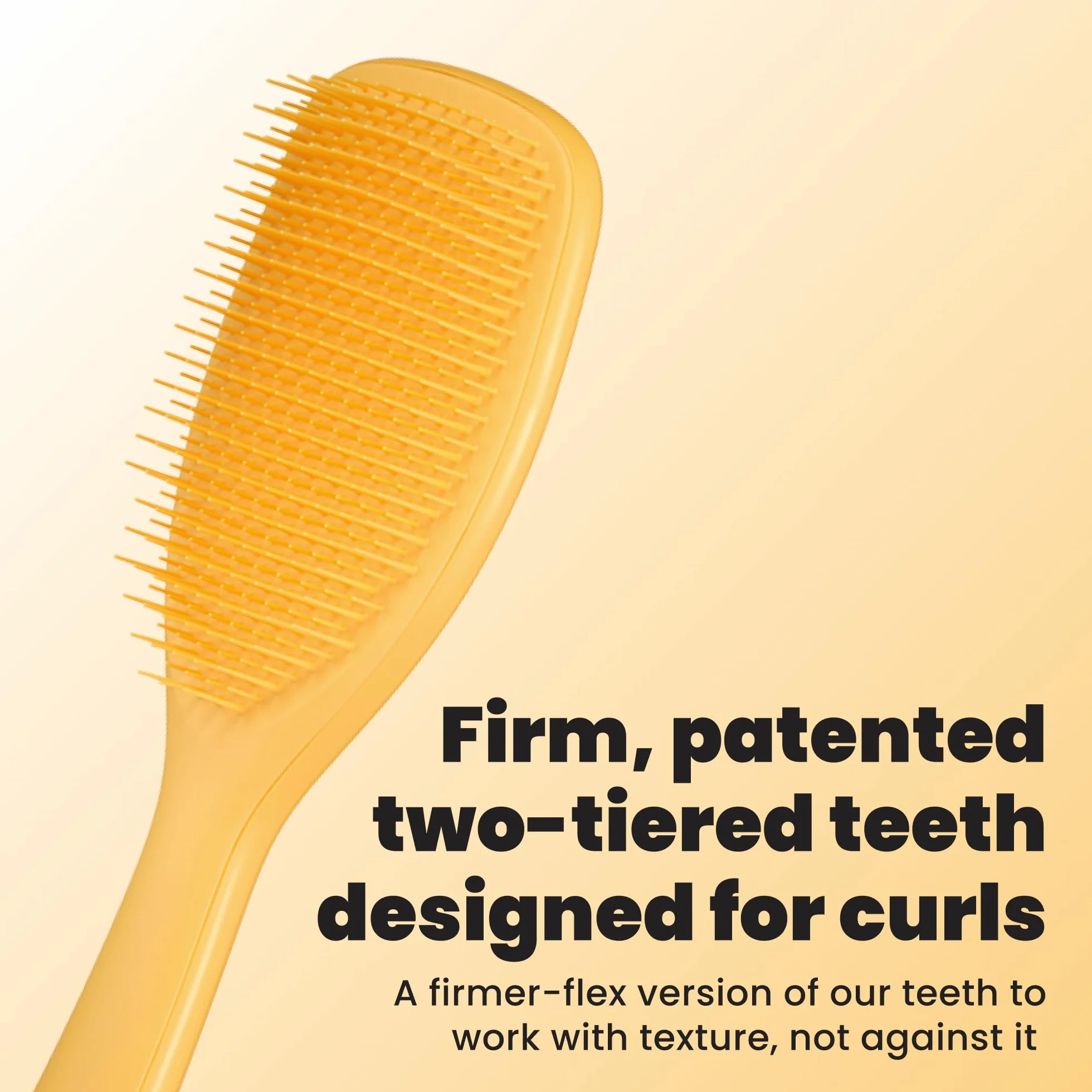 Tangle Teezer Duża szczotka do rozczesywania naturalnych loków Ultimate - do mniej kręconych loków i afro 3C-4C - Podwójna szczotka do rozczesywania - Żółty Narcyz