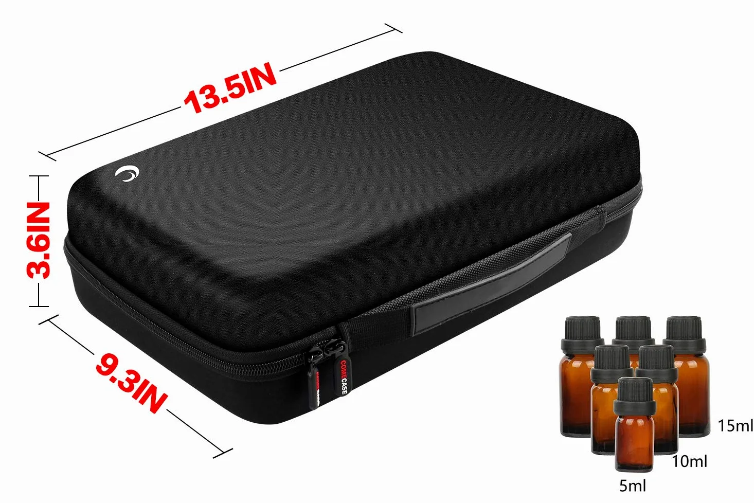 70 olejków eterycznych walizka do noszenia, torba na butelki 5 ml, 10 ml, 15 ml, z twardą obudową na zewnątrz i wkładką piankową, idealna w podróży, czarny, M