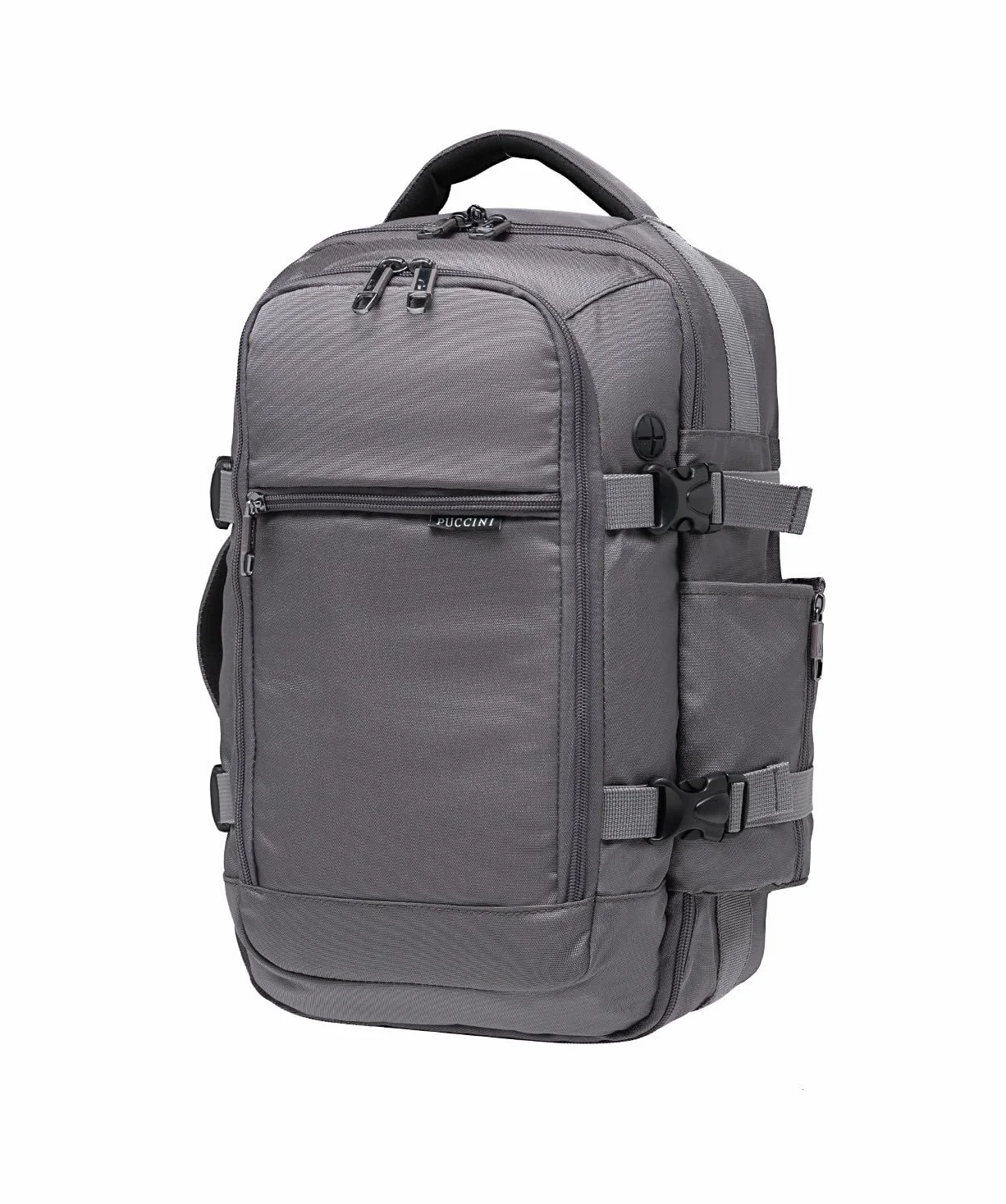 PUCCINI Easy Pack plecak podręczny do Ryanair, plecak podróżny, torba kabinowa, samolot, torba podróżna dla mężczyzn i kobiet, plecak wielofunkcyjny, szary, S - 40x20x25 cm (18 L), S – 40 x 20 x 25 cm