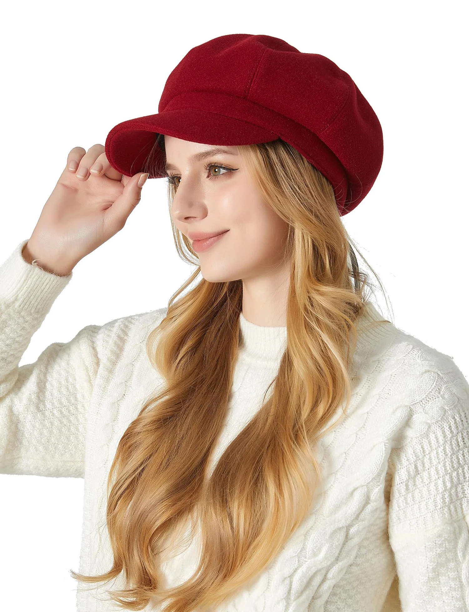 FEOYA Klasyczna damska czapka balonowa Newsboy Cap czapka z daszkiem Vintage jesień zima beret czapka malarska czapka malarska