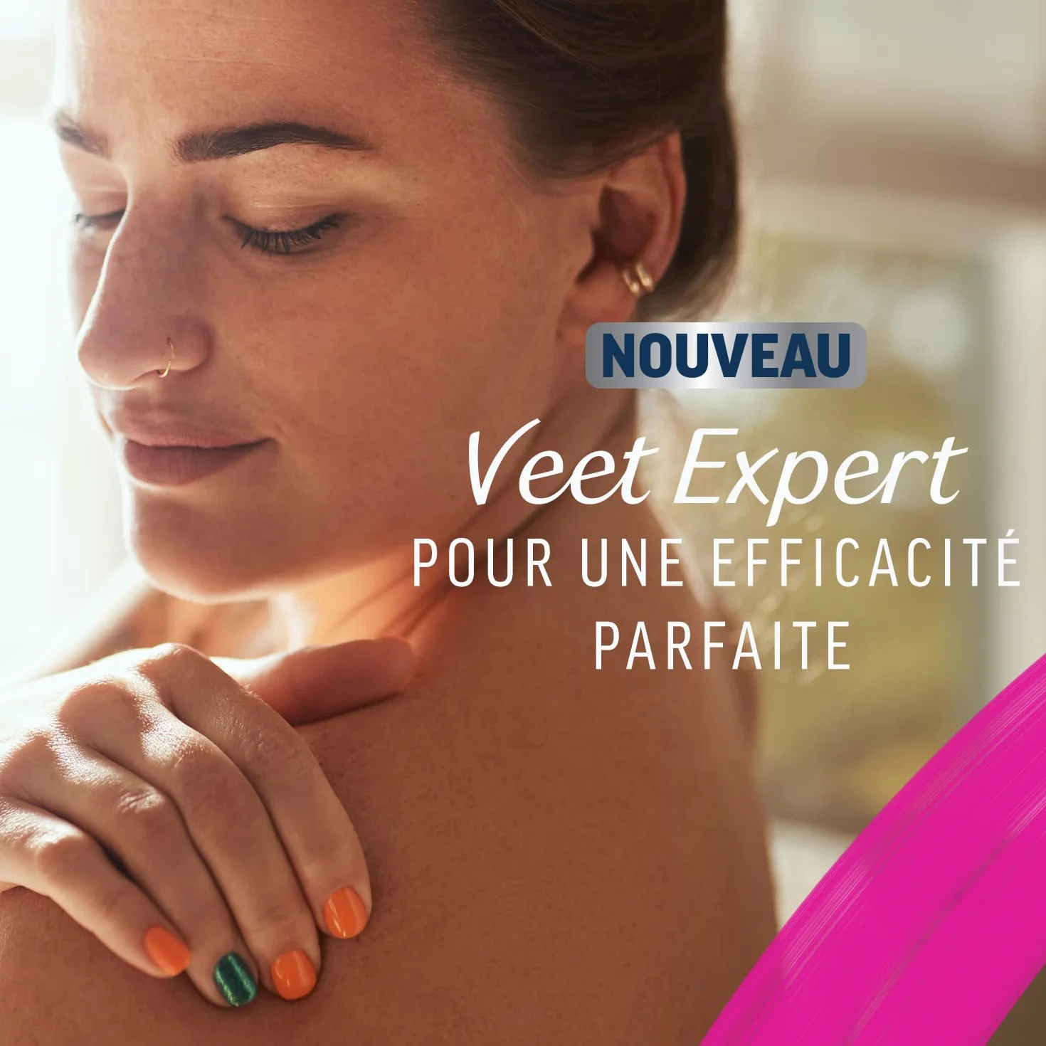 Veet EXPERT - 20 pasków wosku zimnego do twarzy - Skóra wrażliwa - Idealne wykończenie - Długotrwała depilacja