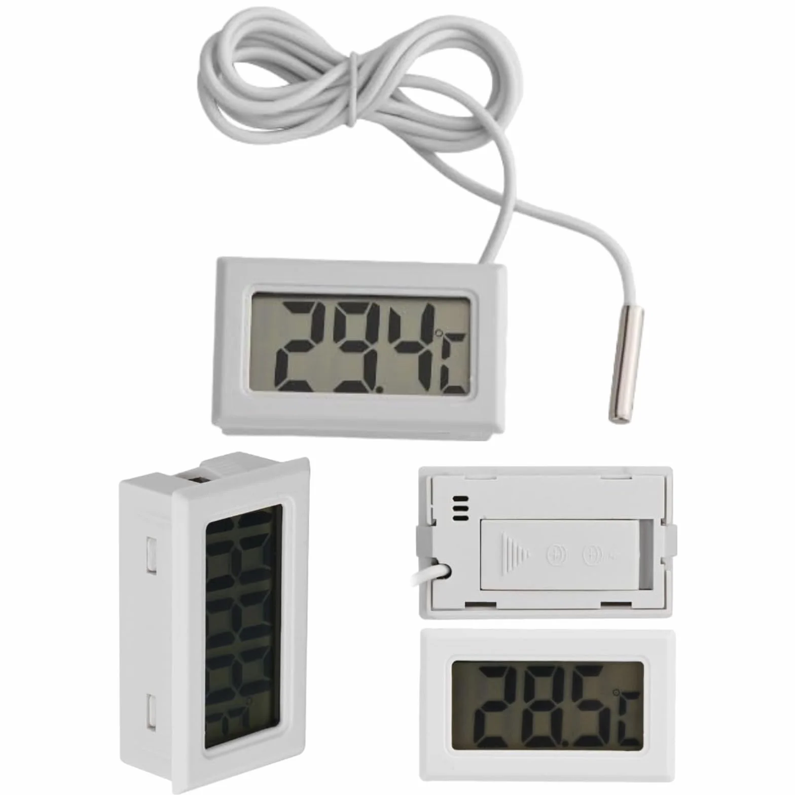Cyfrowy Termometr LCD Mini Wyświetlacz LED Cyfrowy Miernik Temperatury z Zewnętrznym Czujnikiem Sondy do Lodówki Akwariowej Szklarni