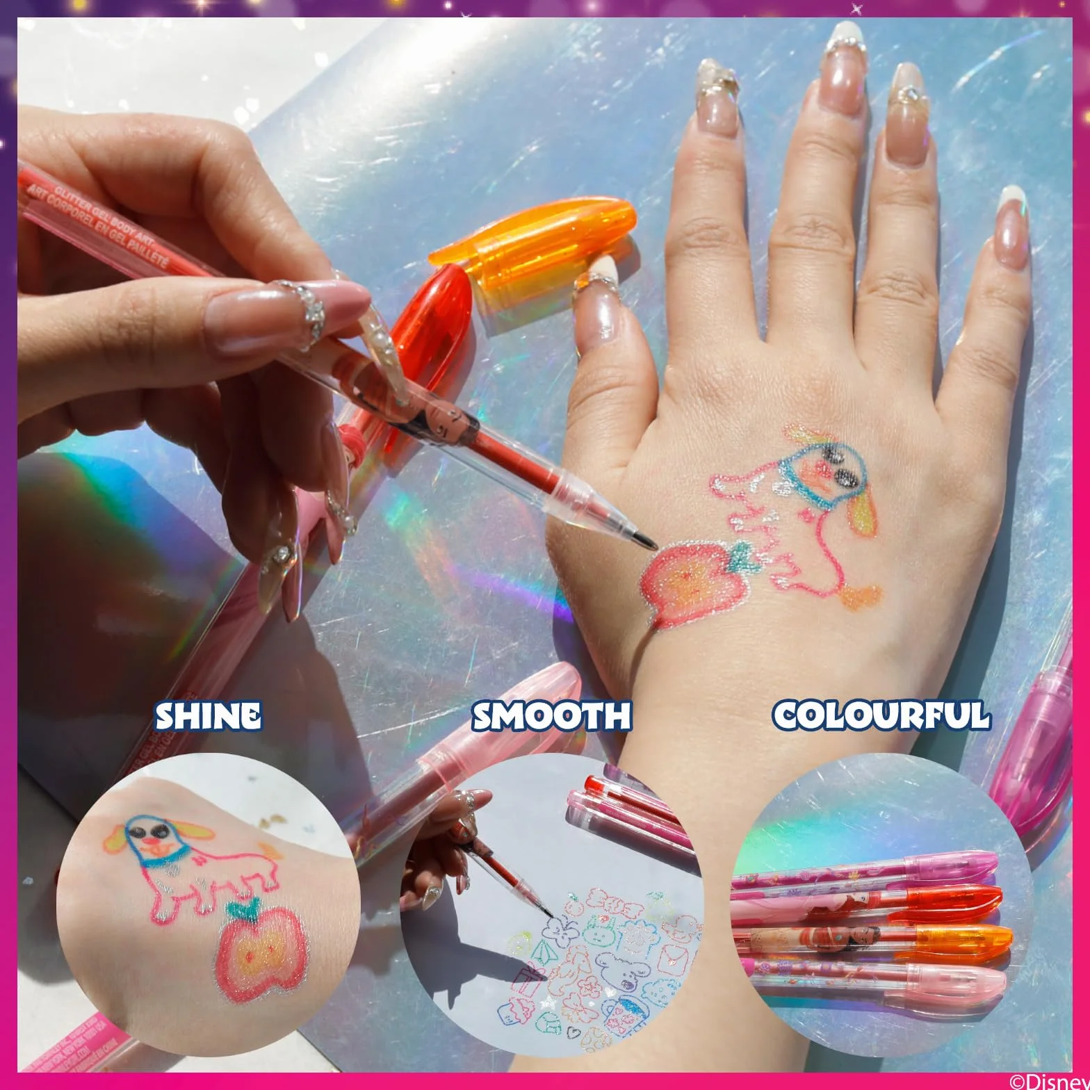 Disney Princess Zestaw Brokat Body Art 16 szt Dziewczynki 3+