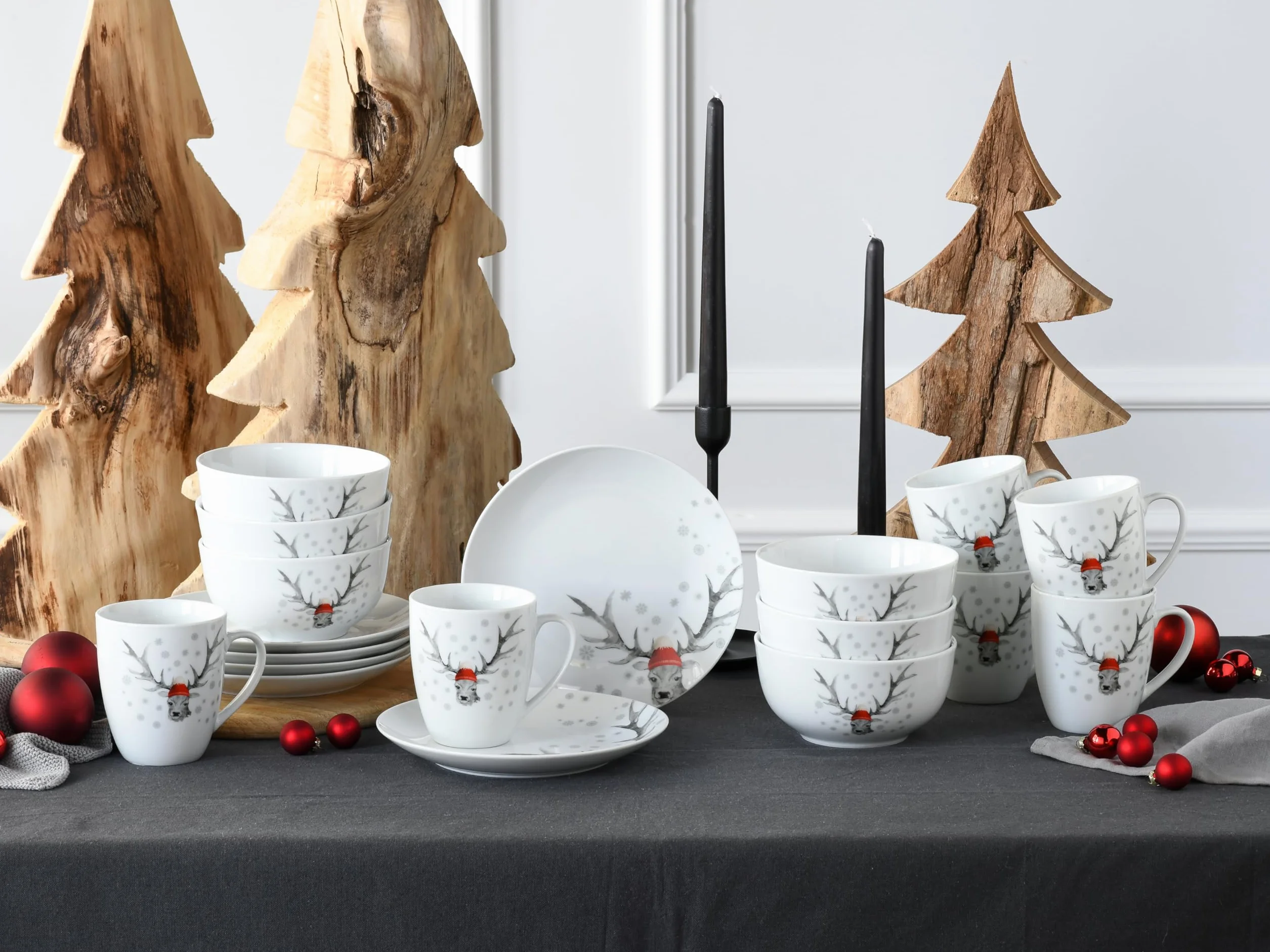 CreaTable, 21498, seria księżycowa, zestaw 18 sztuk, dla 6 osób, kasza z porcelany, do mycia naczyń i mikrowellengeeignet, jakość
