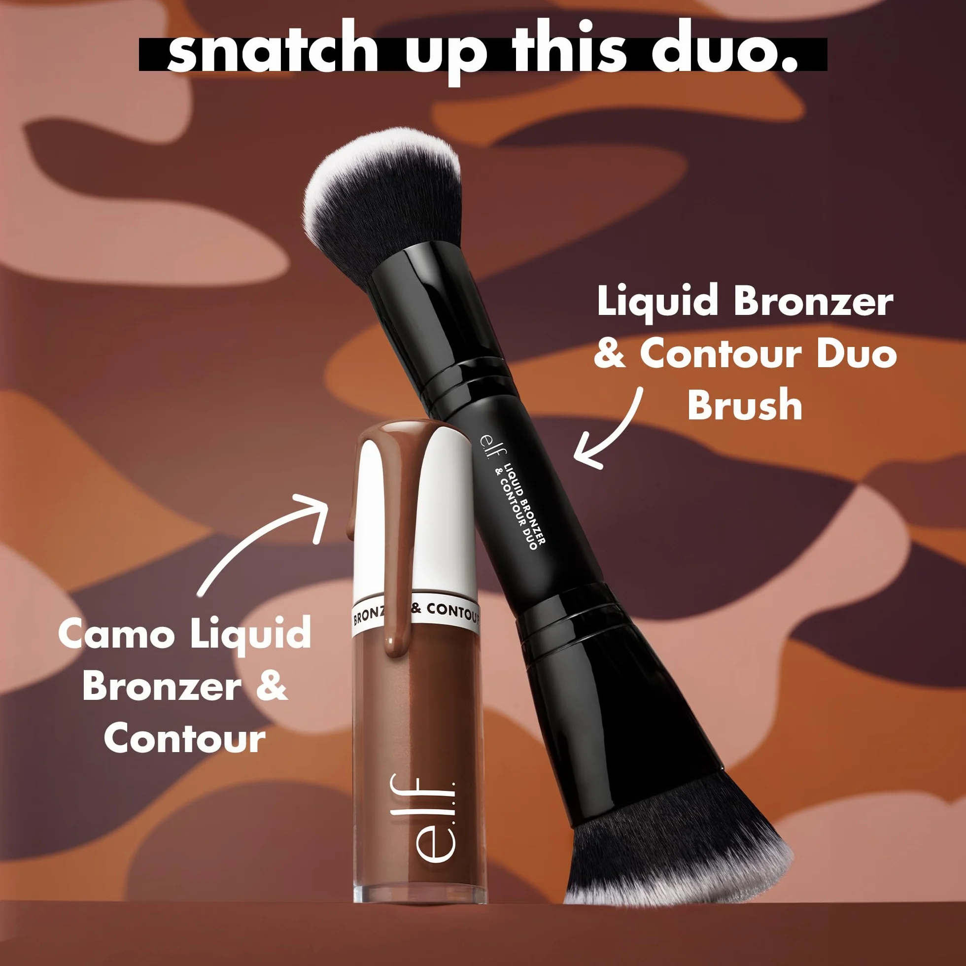 Camo Liquid Bronzer & Contour Duo Brush -