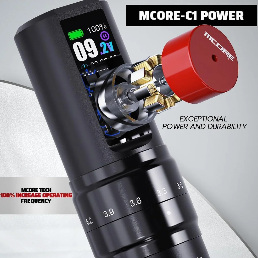 Mast Fold2 Pro Wireless Tattoo Machine Pen Rotary Tattoo Gun 7 Strokes Length 2000mAh Battery Mcore Smart Display Screen