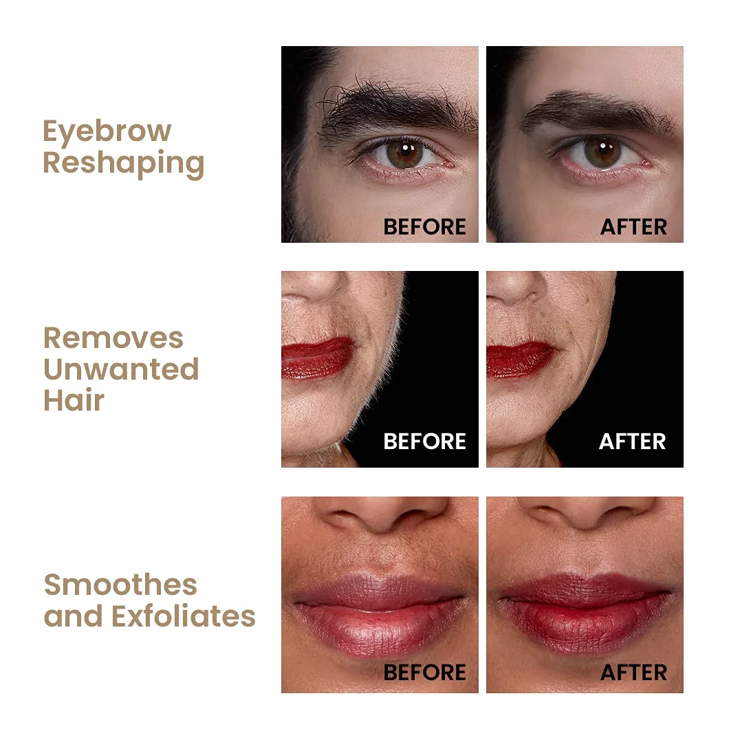 Hollywood Browzer Duo | profesjonalna golarka do twarzy | usuwanie kłaczków/włosów, peeling i brwi, dla kobiet - złota