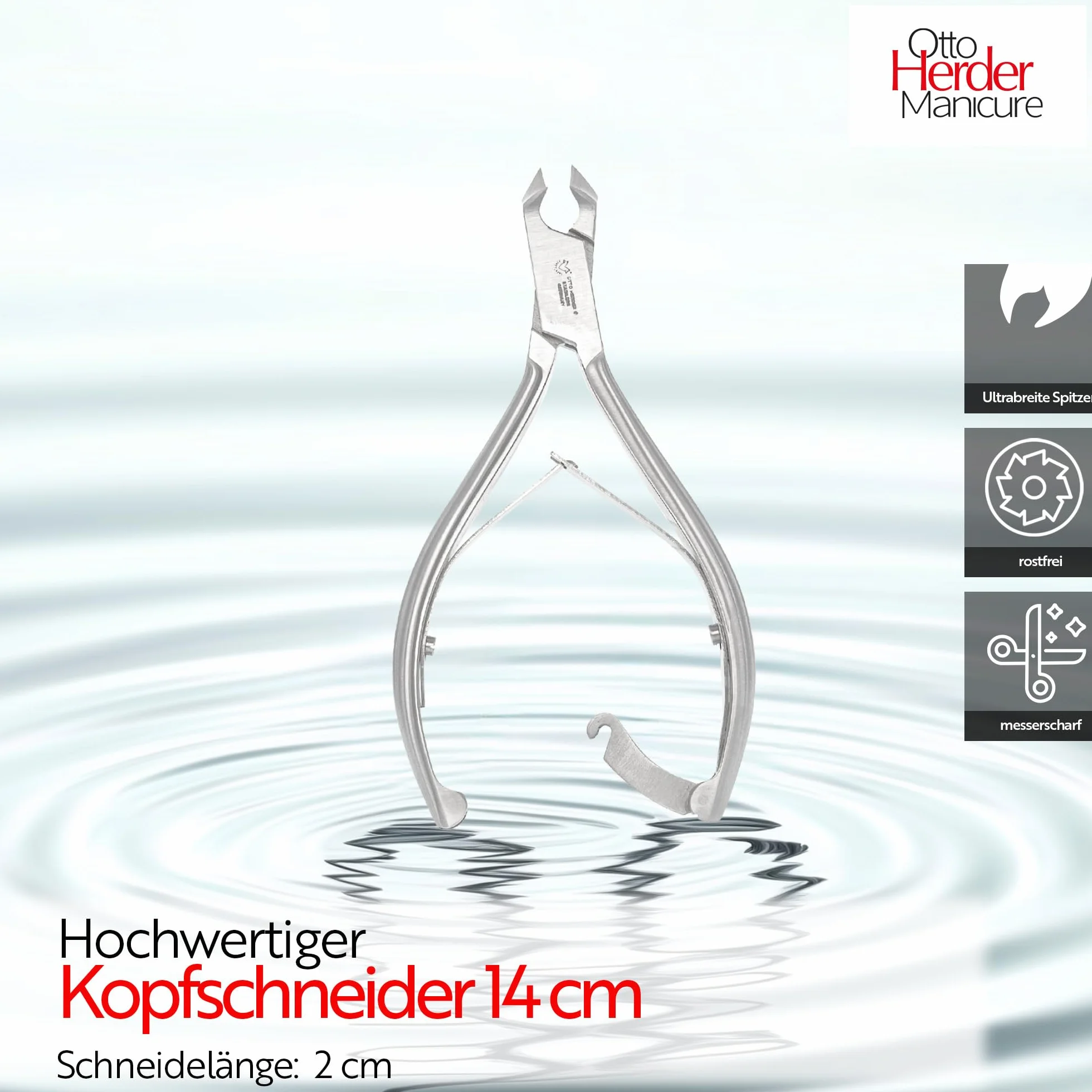 Otto HERDER obcinacz do paznokci ze stali nierdzewnej 14 cm, powierzchnia cięcia 2 cm