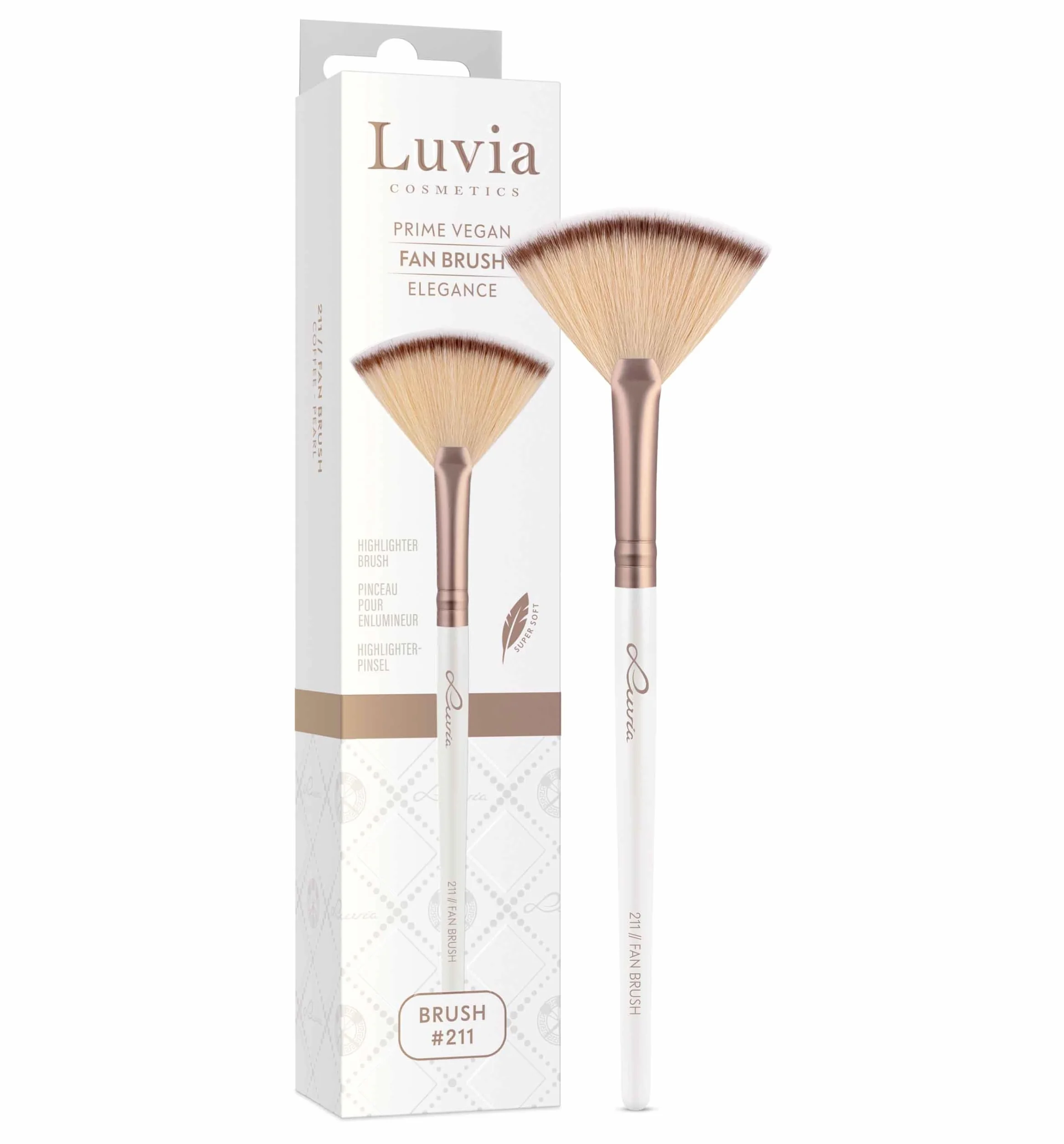 Luvia pędzel wachlarzowy do makijażu 211 Fan Brush Elegance wegański