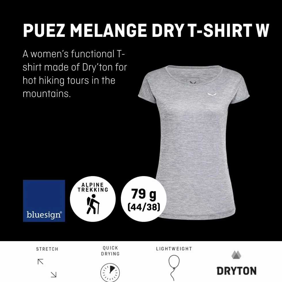 SALEWA Puez Melange Dry T-shirt damski, Oatmeal Melange, XXL