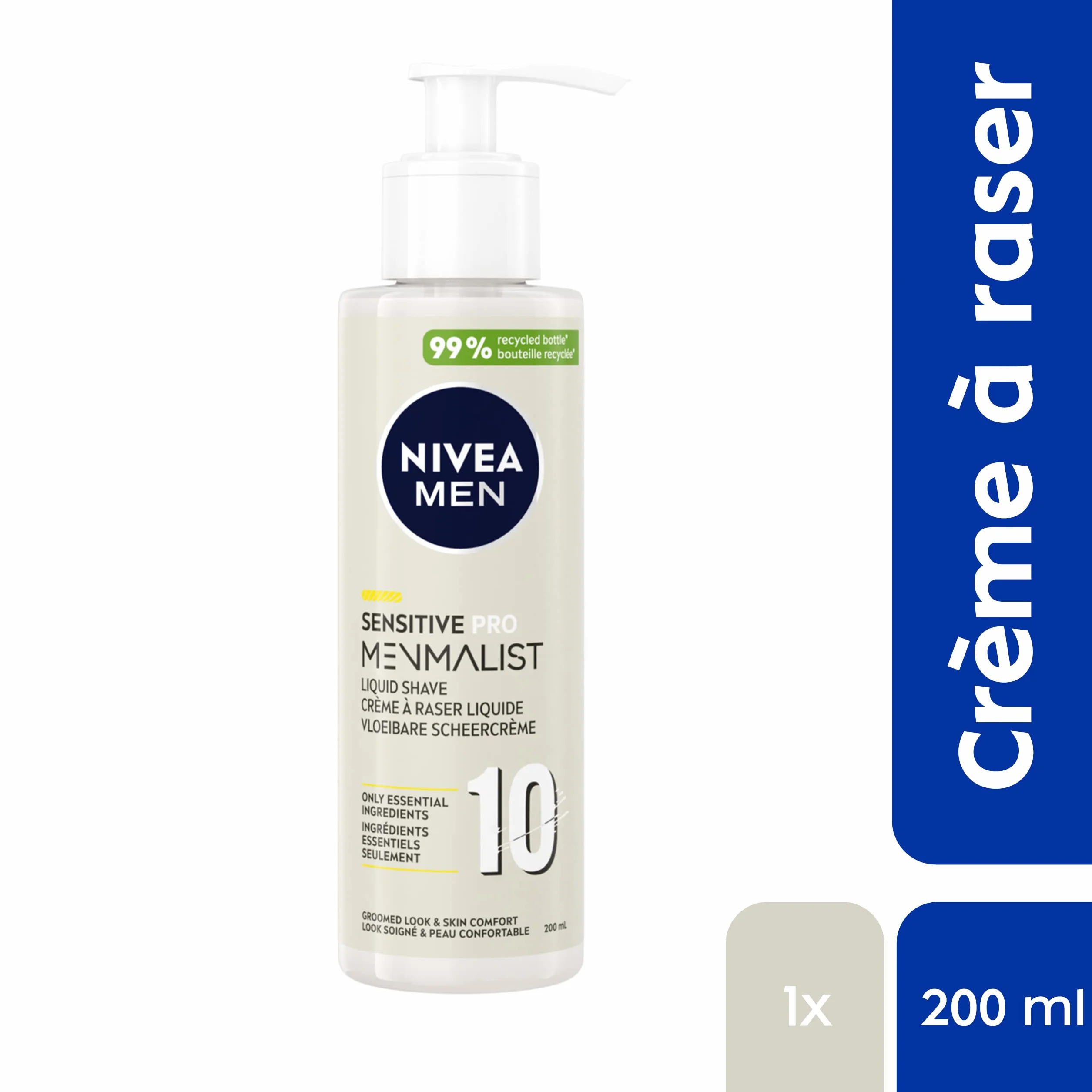 NIVEA MEN MENMALIST Krem do golenia (1 x 200 ml), Lekka, biodegradowalna formuła krem do golenia odpowiedni dla wszystkich rodzajów skóry