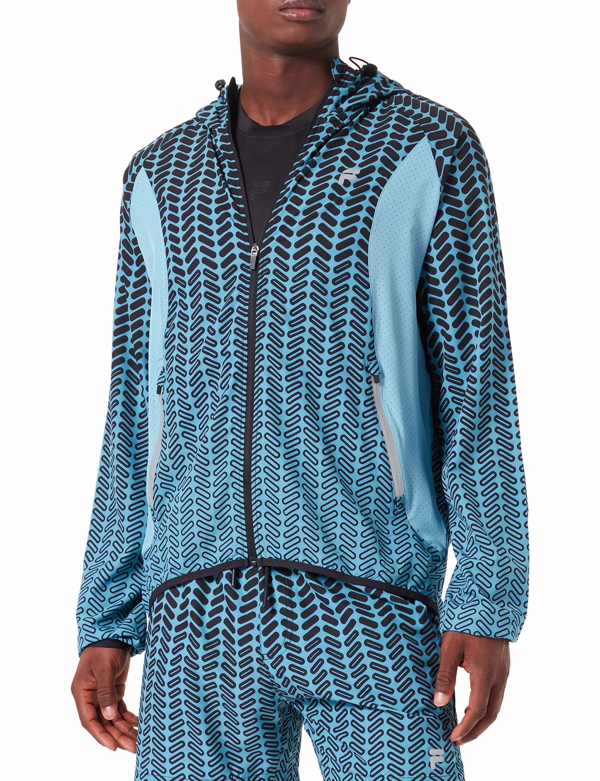 FILA Raga męska kurtka do biegania z kapturem, Adriatic Blue Fade Aop, XL