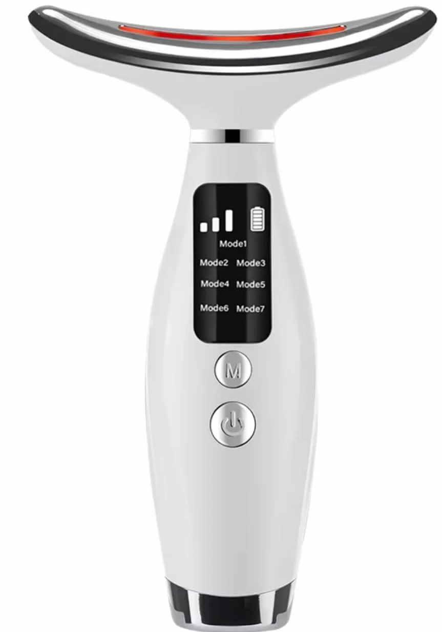 Elektryczny masażer do twarzy Lifting przeciwzmarszczkowy 5℃ Zimna i 45℃ Terapia ciepłem 6 trybów 4 diody LED EMS Gua Sha