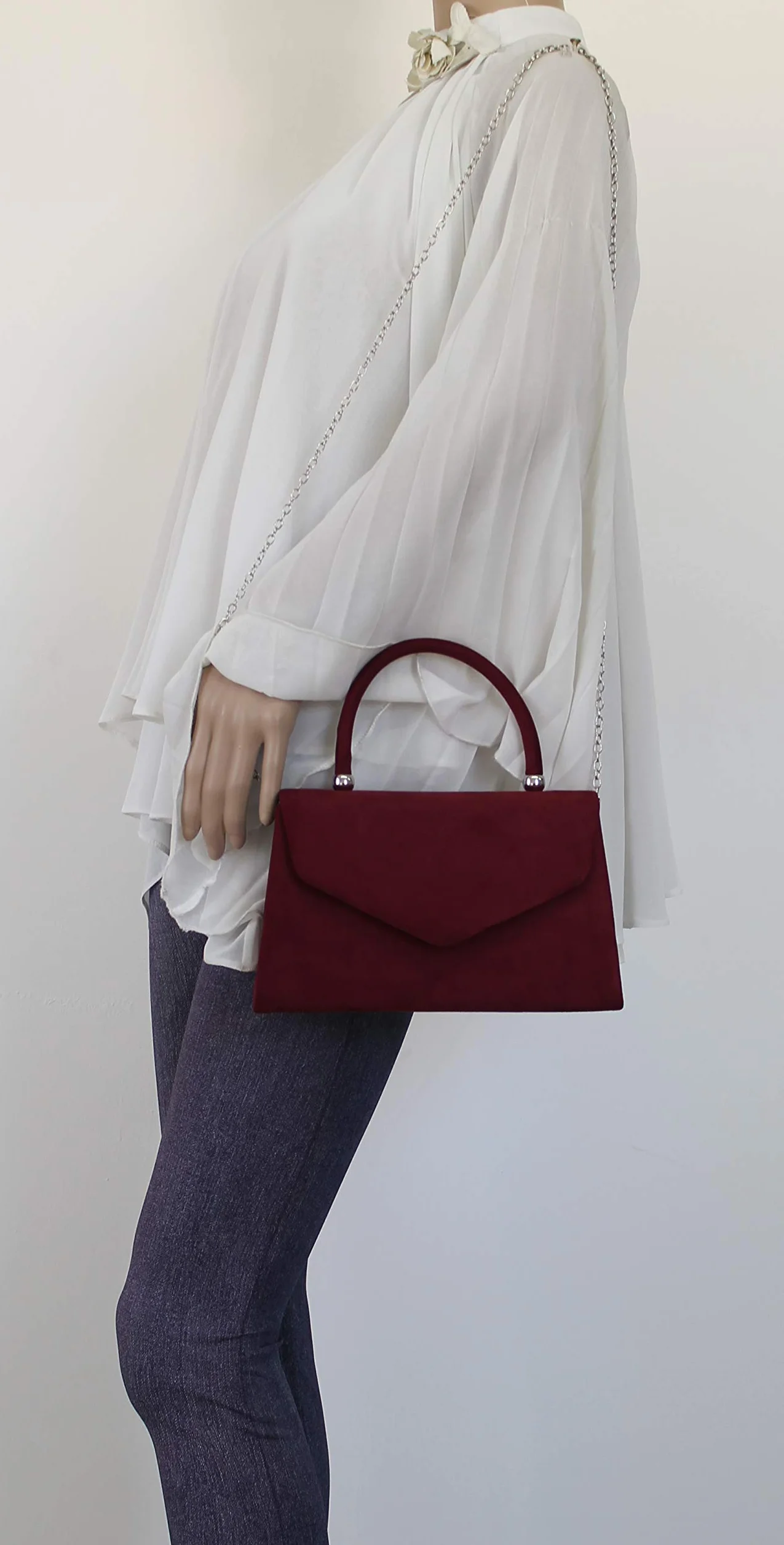 SwankySwans Kendall damska zamszowa koperta na imprezę studniówkę kopertówka kopertówka