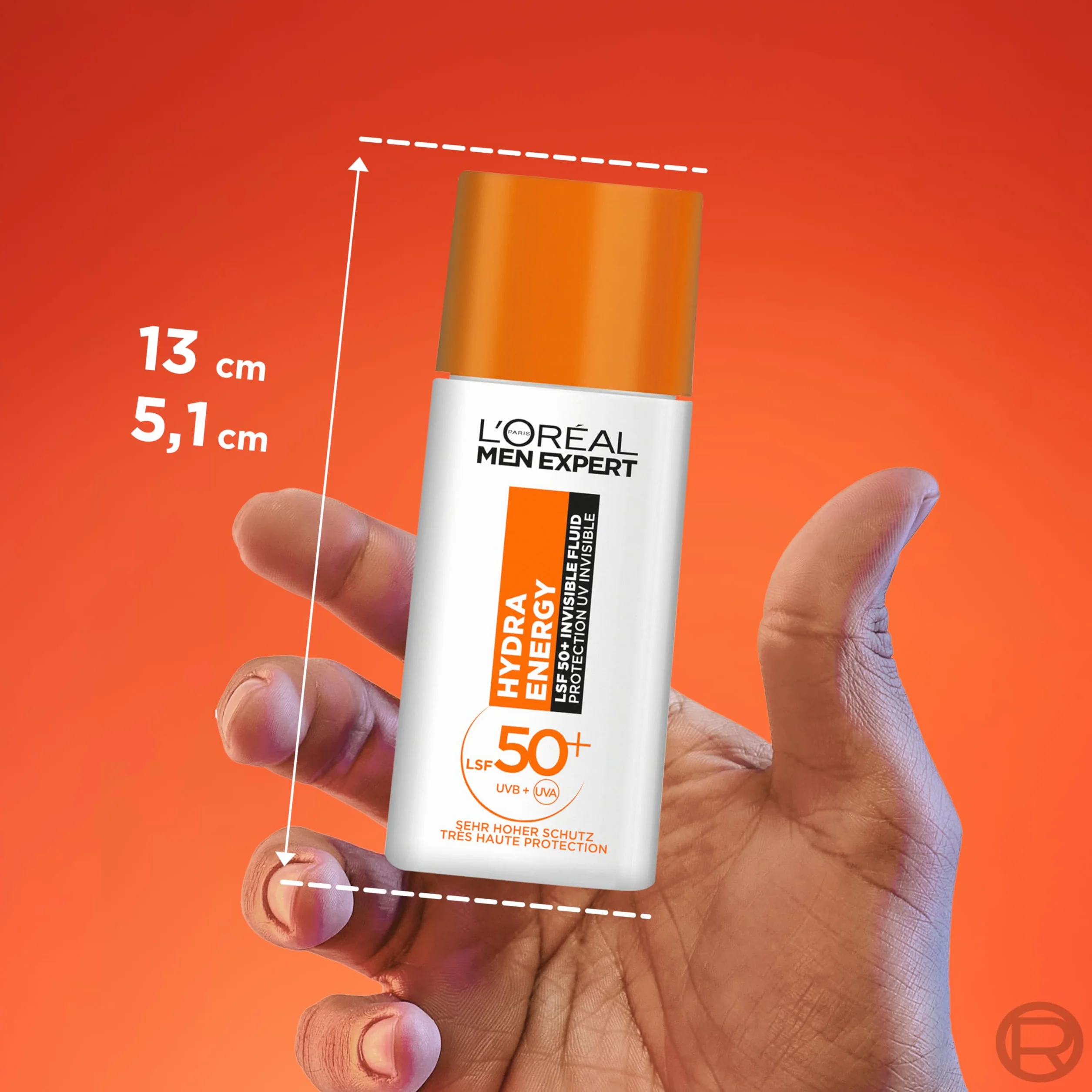 L'Oréal Men Expert SPF 50 krem przeciwsłoneczny UV dla mężczyzn, niewidzialny płyn do twarzy