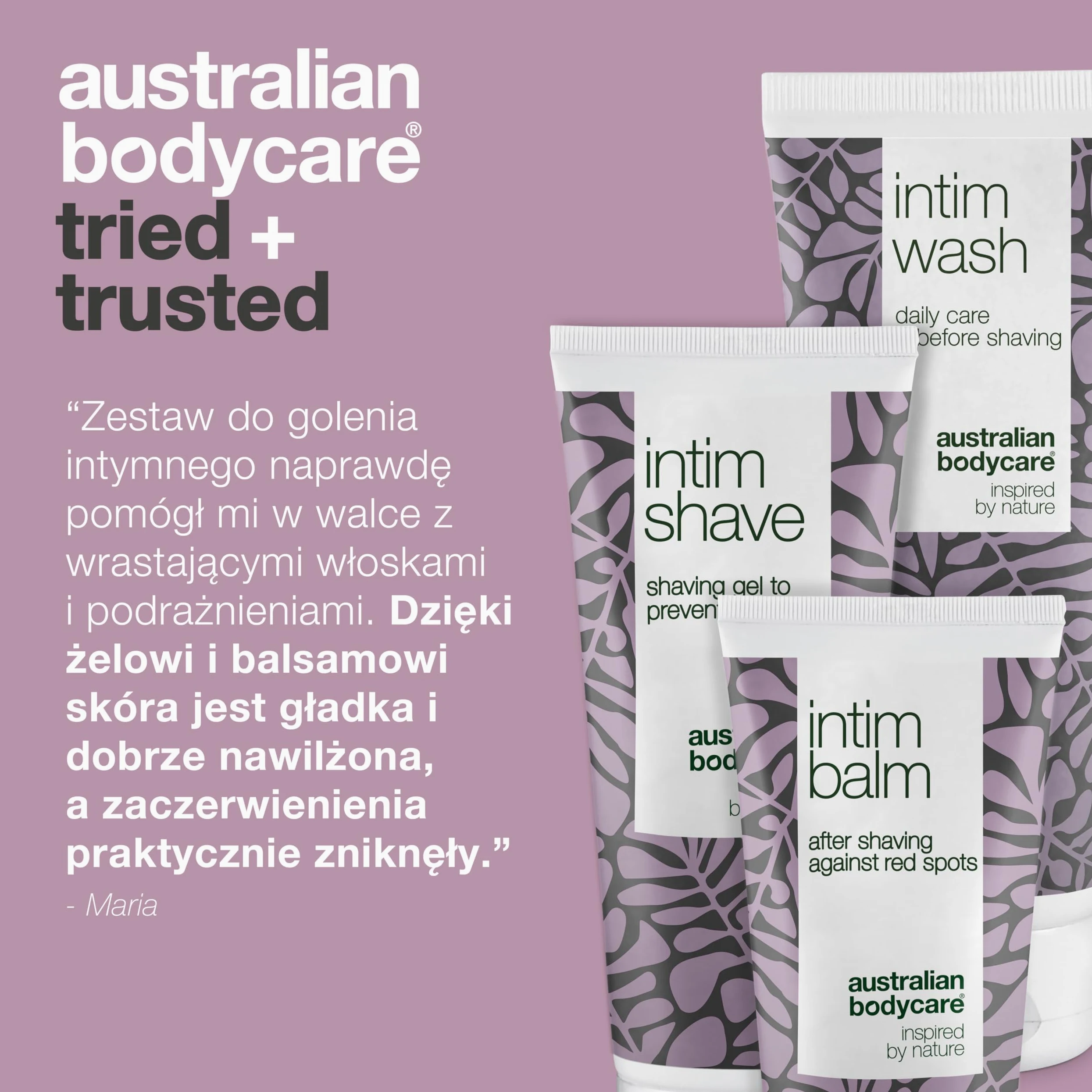 Australian Bodycare Intim Shaving - zestaw | Pozbądź się wyprysków i wrastających włosów po goleniu | Z 100% Olejkiem z Drzewa Herbacianego | Intim Wash 200ml, Intim Shave 100ml, Intim Balm 100ml