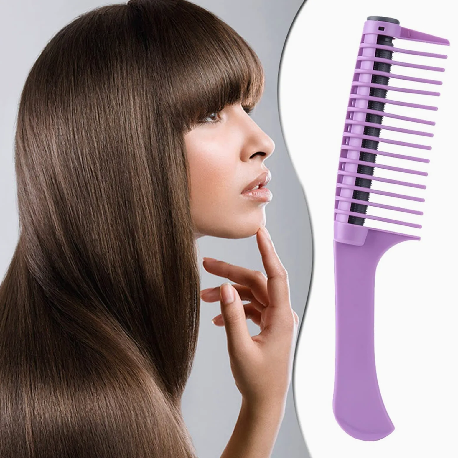 DieffematicSZ Grzebień Styling Hair Curling Comb, Curly Hair, Supple, Non Knotting Plastic