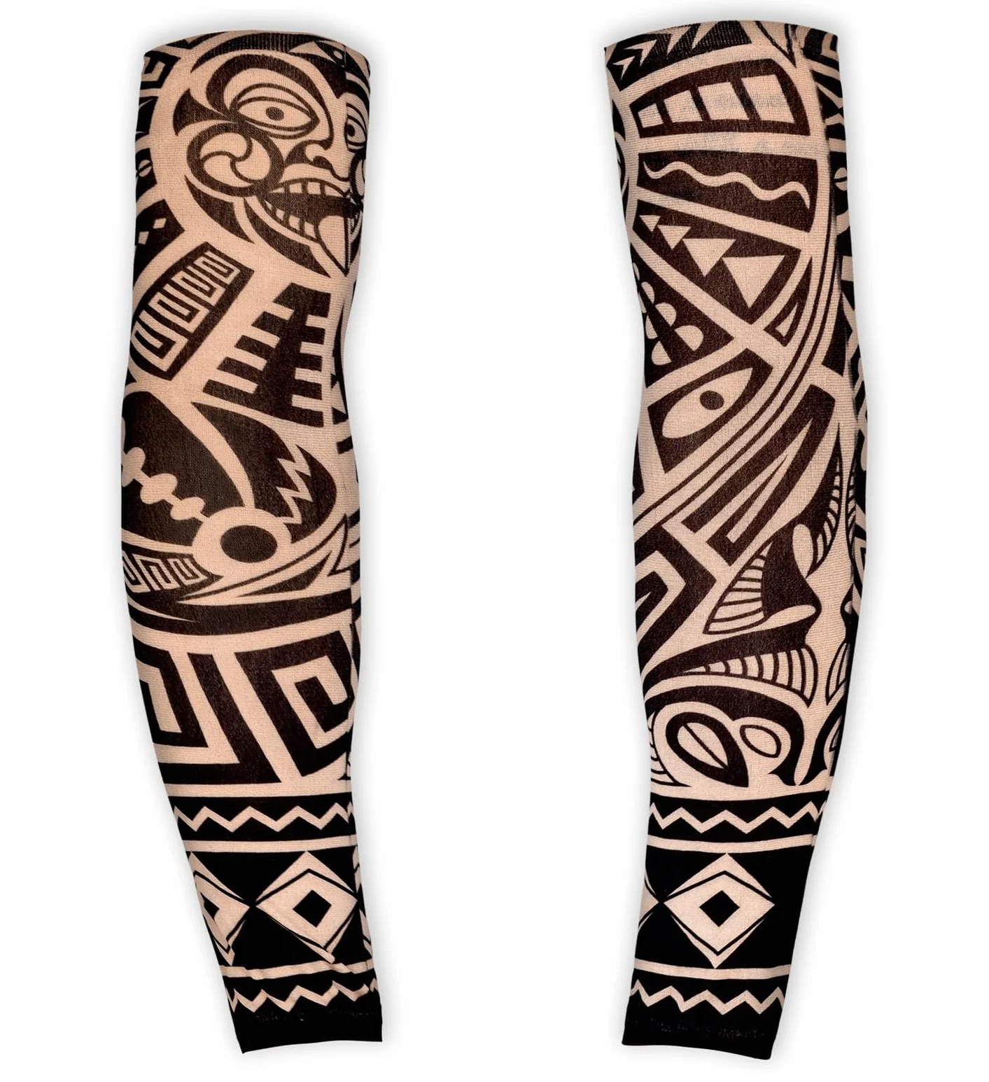 Widmann 29356 - Para rękawów z tatuażami plemiennymi, dorosły unisex, kolor skóry, więzień, alfons, rocker, rowerzysta, karnawał, jeden rozmiar