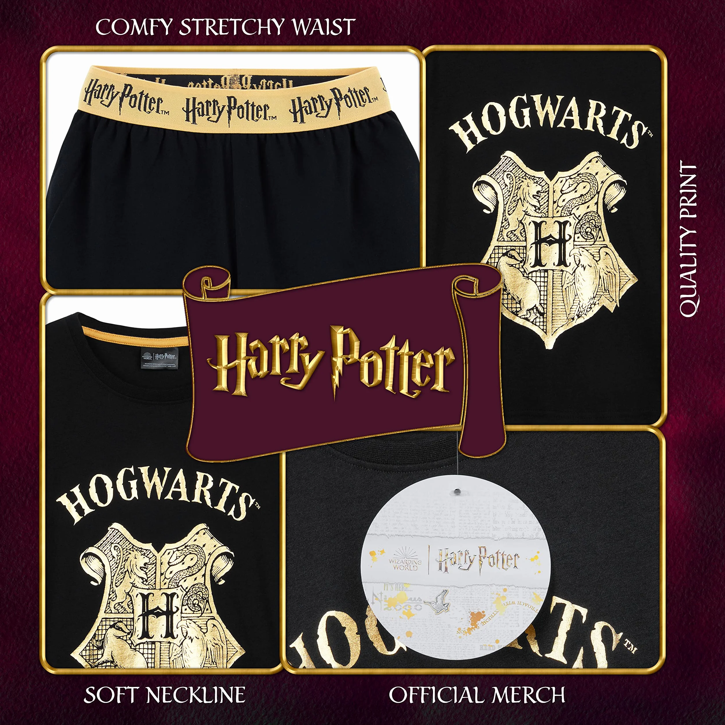 Harry Potter Dziewczyny Piżamy dla Dzieci i Nastolatków 2 Sztuka Bielizna Nocna Krótkie Piżamy dla Dziewcząt Miękka Oddychający Odzież do salonu Wiek 7-14 Lat Prezenty dla dziewczynek