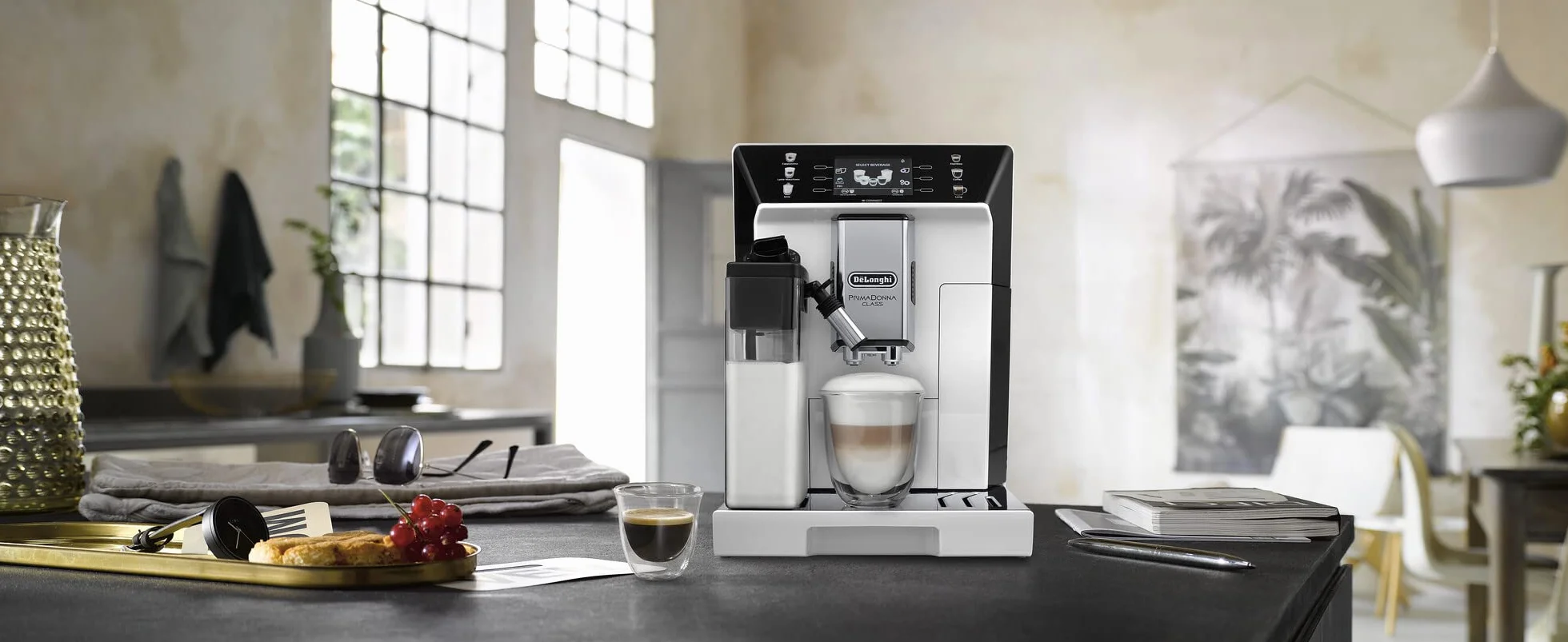 De’Longhi Primadonna Ekspres do Kawy, Biały/Kremowy, 1450W 240V