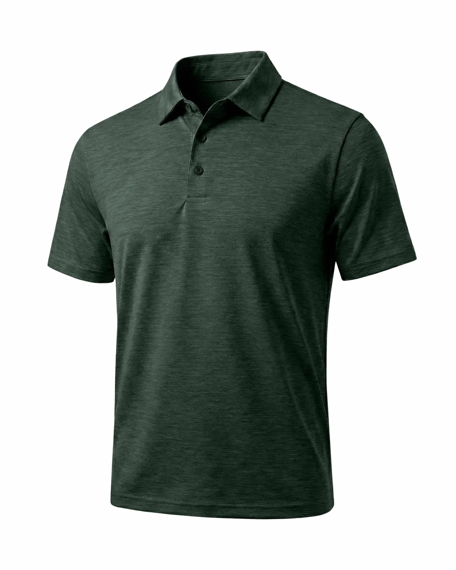 Męska koszulka polo z krótkim rękawem, oliwkowa zieleń, oddychająca koszulka golfowa, szybkoschnąca, regular fit