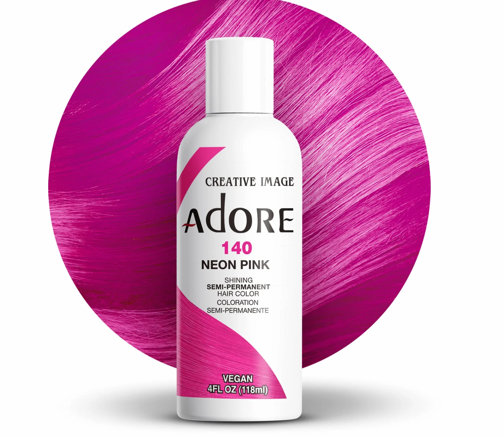 Adore Creative Image Półtrwała Farba do Włosów 140 Neon Pink 118 ml